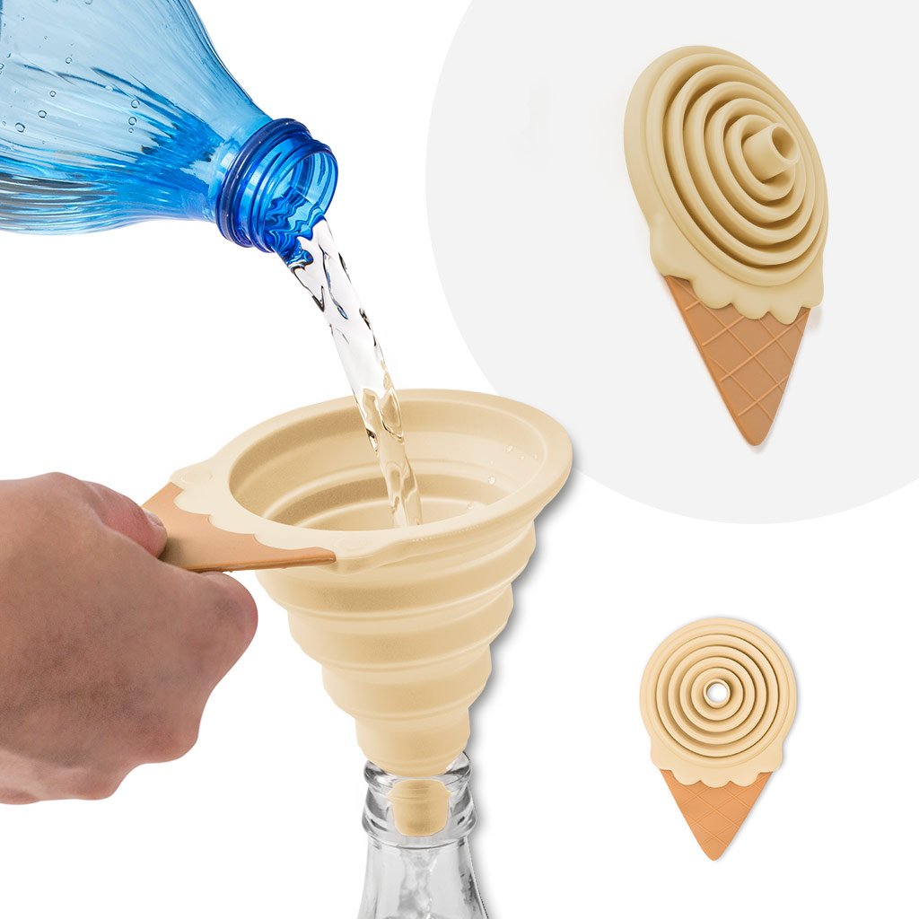 Magnetic Gelato Folding Funnel - Attaches to Refrigerator Door | Durable & Space-Saving Kitchen Tool for Ice Cream, Sauces & Liquid Transfer