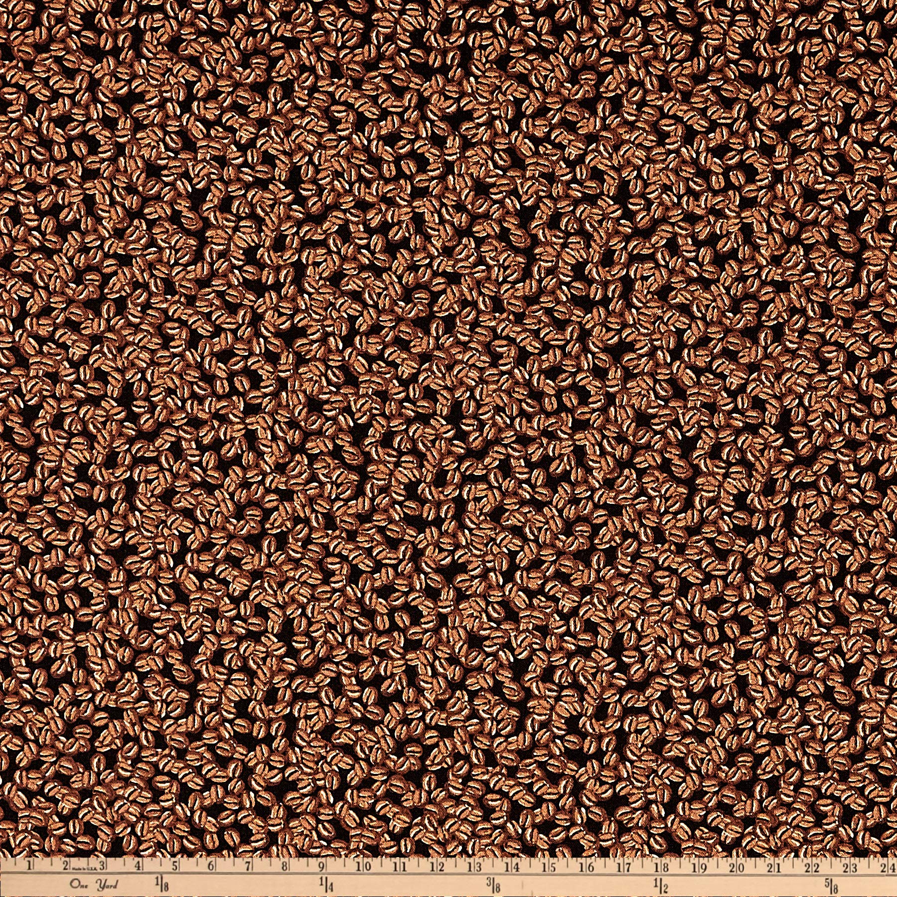 Premium Timeless Treasures Coffee Break Coffee Beans Quilt Fabric - Black Cotton Material by The Yard for DIY Quilting, Home Decor & Craft Projects