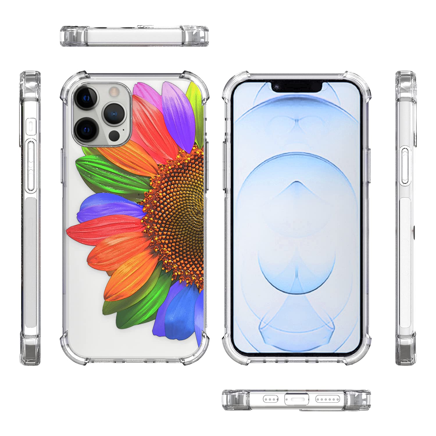 CoverON Slim Flexible TPU Clear Case for Apple iPhone 13 Pro - Sunflower Design | Perfect for Everyday Protection & Style
