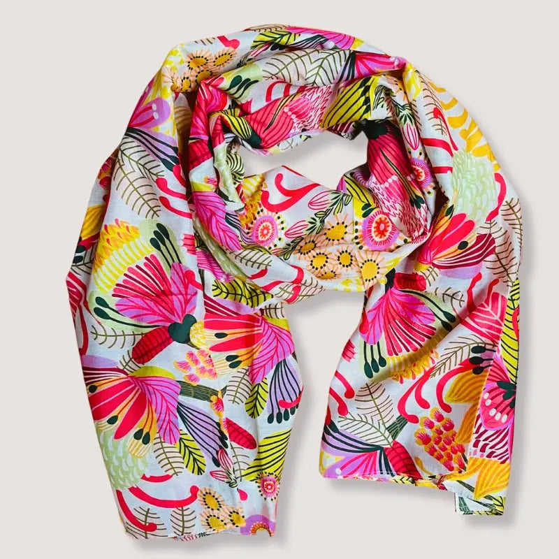 Garden of Eden Silk Scarf - Luxury Women's Fashion Accessory for Parties, Weddings & Special Occasions