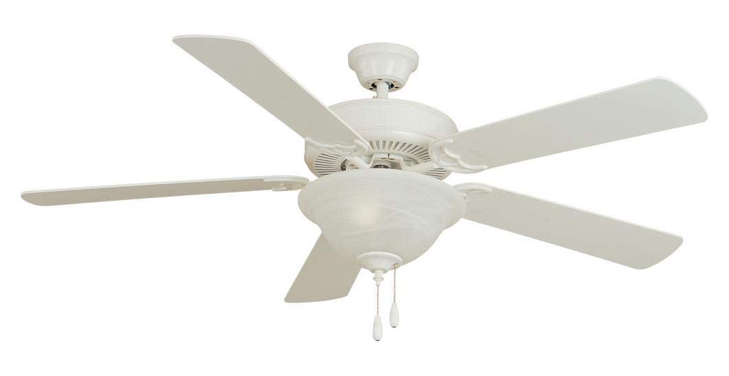 Modern Matte White Ceiling Fan with Remote Control - Energy Efficient Quiet Blades for Bedroom, Living Room & Office - 52 Inch Indoor Cooling Fan with LED Light