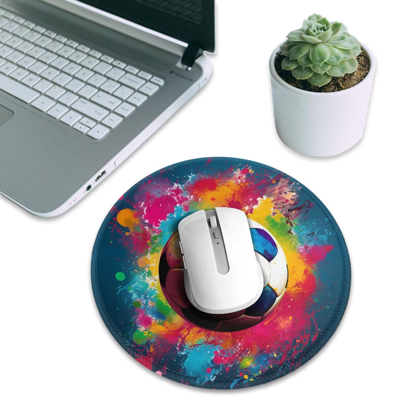 Vibrant Football Print Mouse Pad - Waterproof, Non-Slip Rubber Base Gaming Mousepad for PC & Laptop - Perfect for Office, Home & Gaming Setup