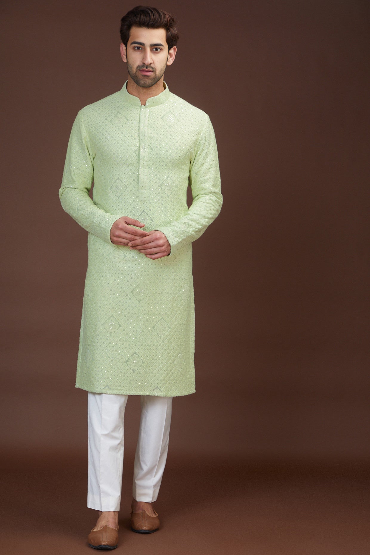 Pastel Embroidered Kurta for Women - Elegant Handcrafted Cotton Tunic Top - Perfect for Festivals, Weddings & Casual Wear