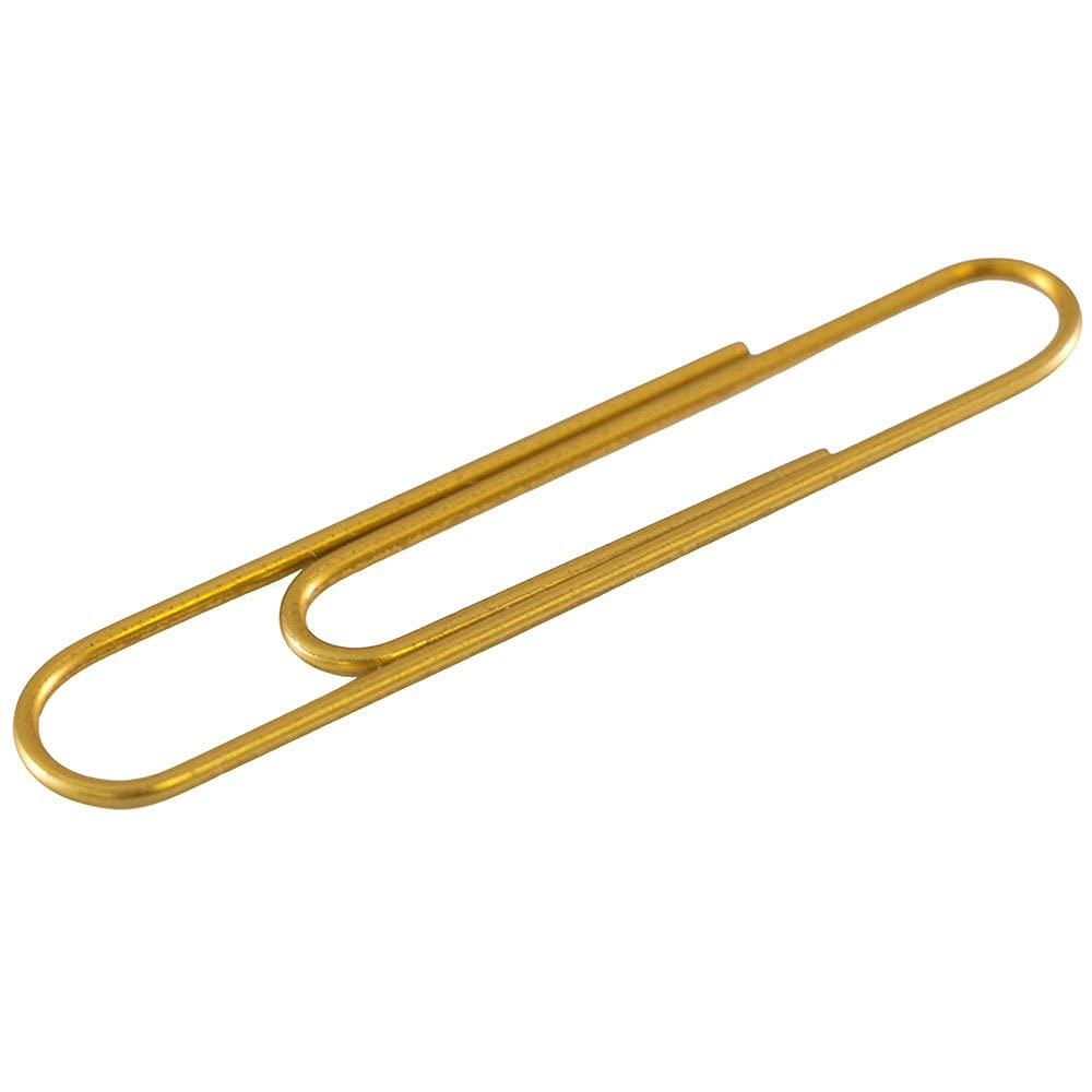 Jumbo Gold Paper Clips - 75 Pack Bulk Colored Paperclips for Office, School & Crafting - JAM Paper Brand