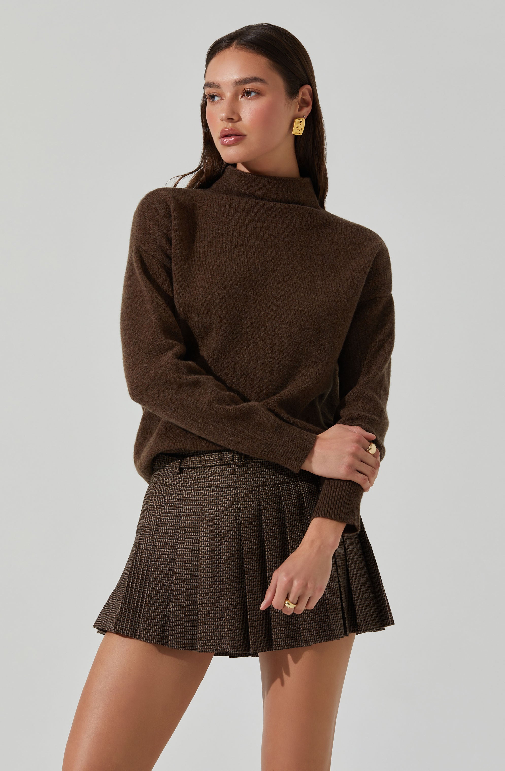 Adley Mock Neck Wool Sweater for Women - Soft Winter Knit Pullover - Perfect for Office, Date Night & Casual Outfits