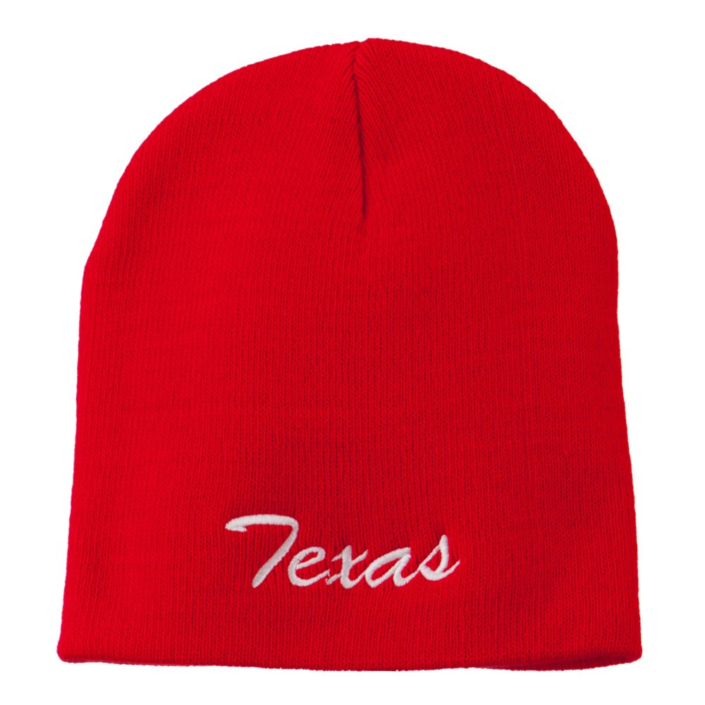 Texas Embroidered Short Beanie for Men & Women - Stylish Winter Hat with Custom Embroidery - Perfect for Outdoor Activities, Sports & Casual Wear - e4Hats.com