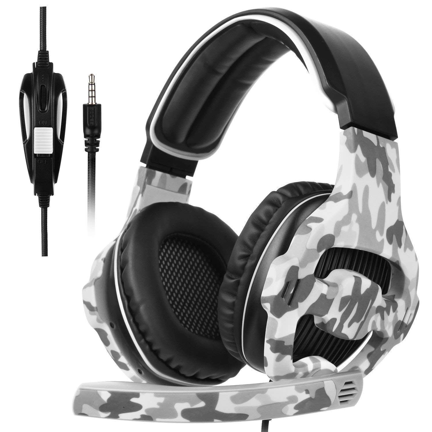 PS5 Gaming Headset with Noise Cancelling Mic - for PC, PS4, Xbox & Mac - Gray
