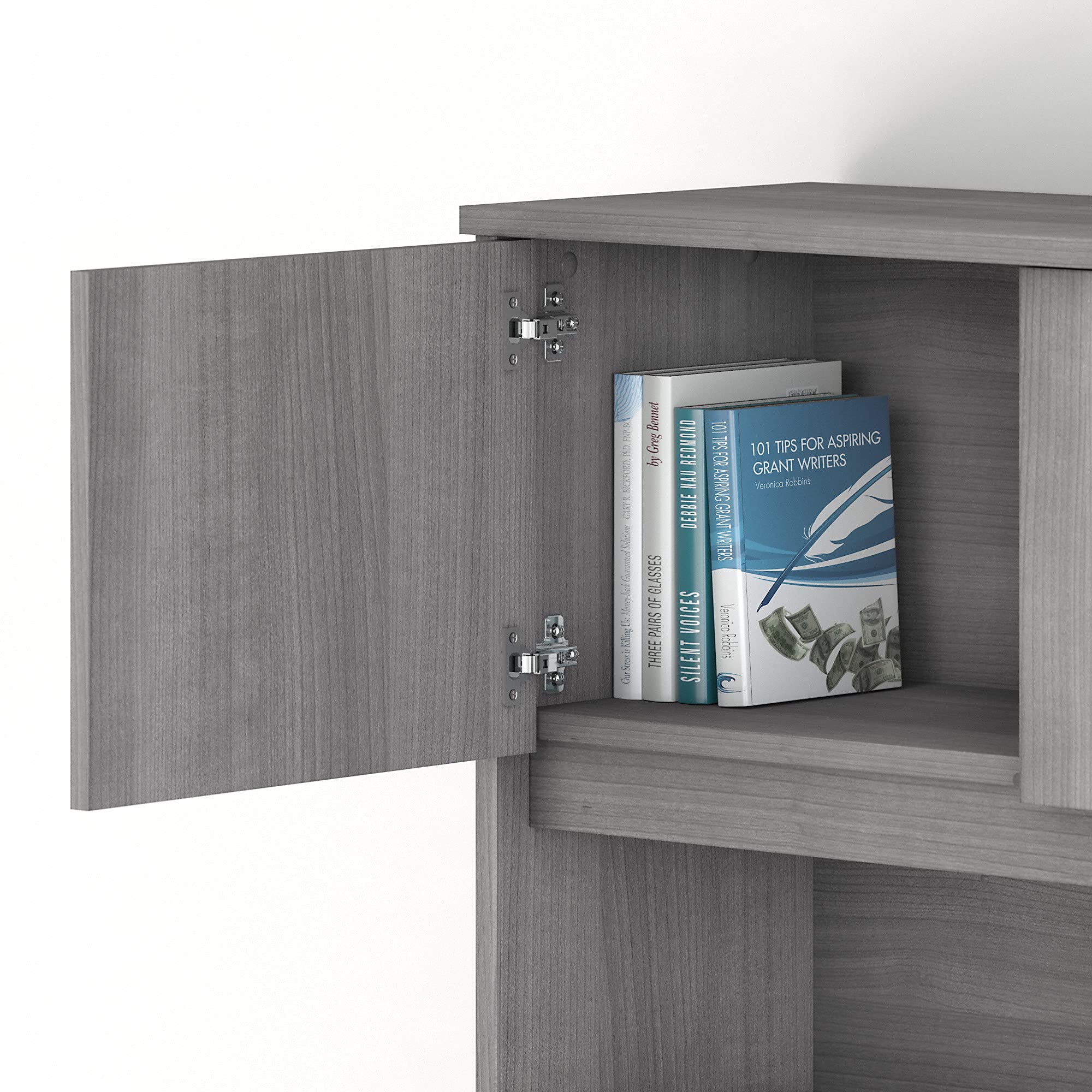 Bush Business Furniture Studio C 72W Desk Hutch in Platinum Gray - Home Office Desk Organizer with Storage Shelves for Workspace & Study Room