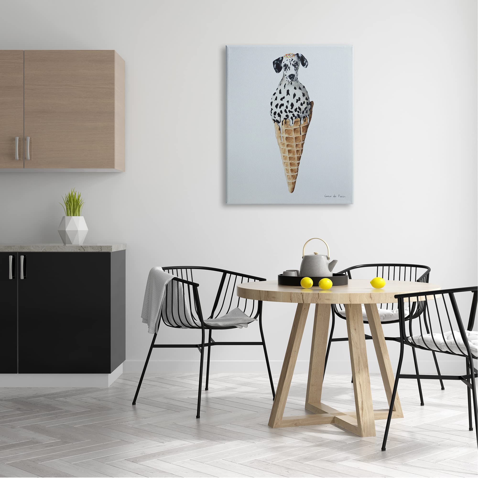 Stupell Industries Three Giraffes Ice Cream Scoop Waffle Cone - Fun Animal Design by Coco de Paris | Perfect for Ice Cream Parlors, Kids' Parties & Kitchen Decor