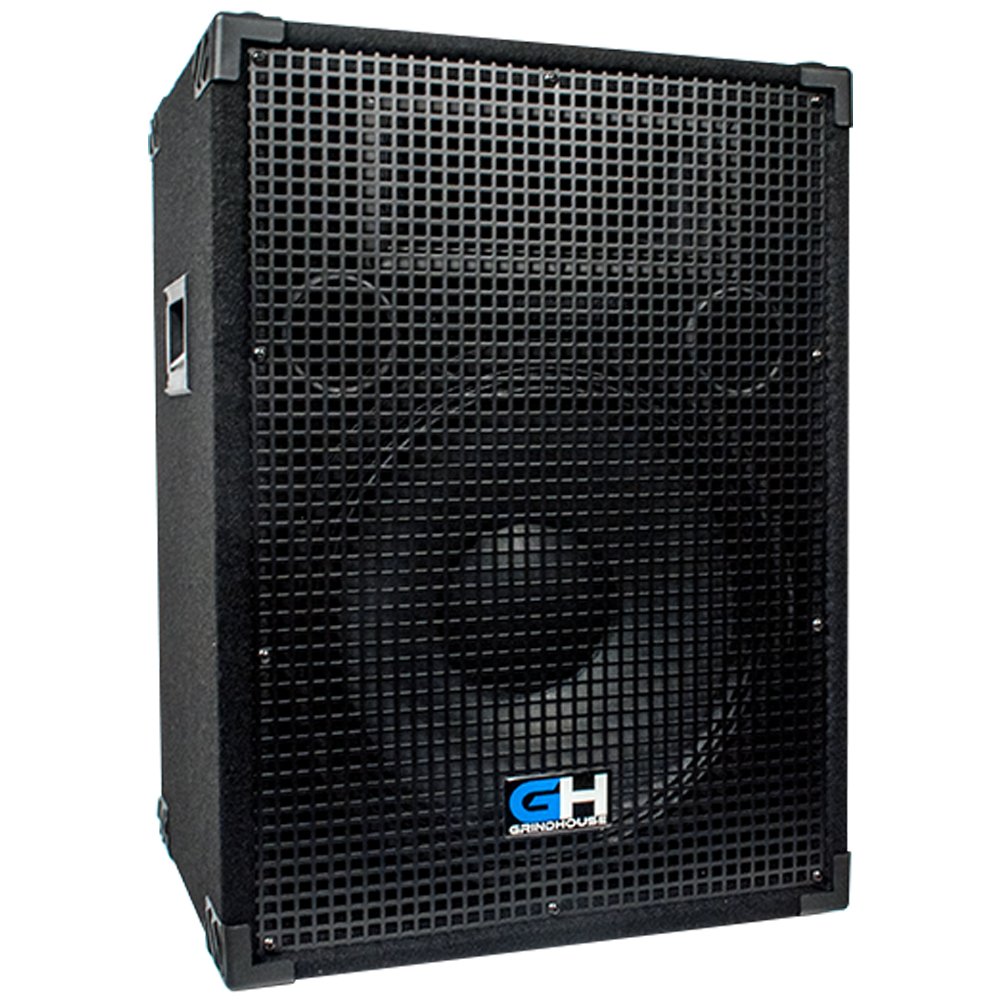 Grindhouse GH15L-Pair 15 Inch 2-Way Passive PA/DJ Loudspeaker Cabinets - 800W Full Range Speakers for Live Sound, Bands, and Events