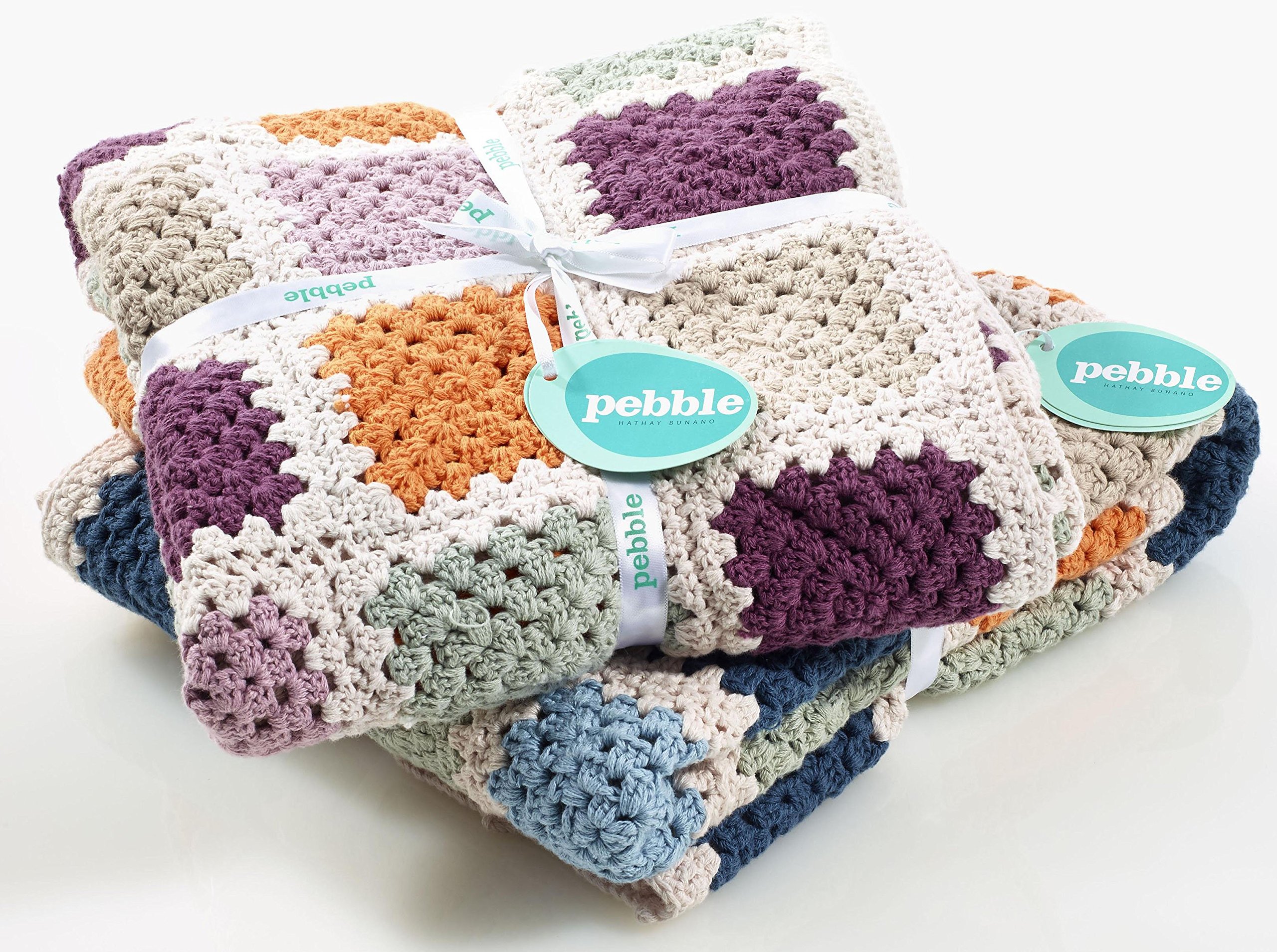 Handmade Pebble Crochet Baby Blanket - Soft Purple Granny Square Afghan for Newborns, Infants & Toddlers - Perfect for Nursery, Stroller & Gift Giving