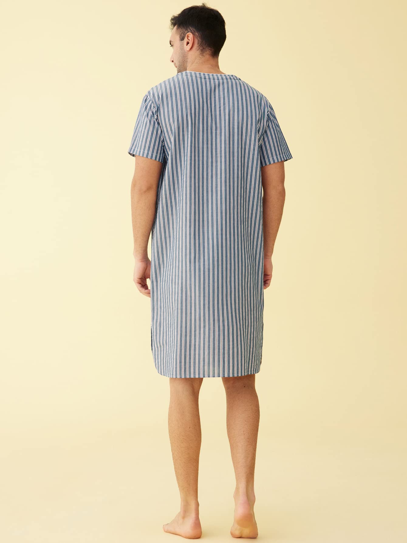 Latuza Men's Plaid Cotton Nightshirt - Soft Sleep Shirt for Comfortable Lounge & Bedtime - Perfect for Relaxing at Home or Vacation Pajamas
