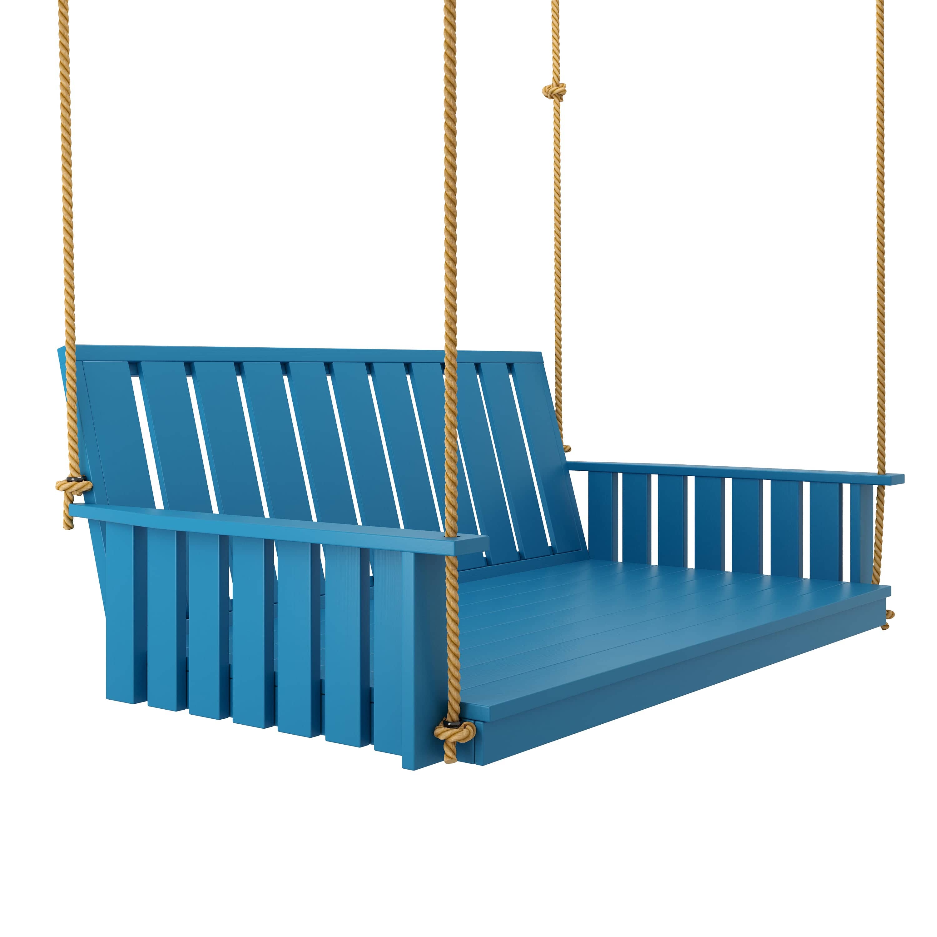 Keystone Amish Co. Twin Weston Porch Swing Bed - Caribbean Blue Paint - Perfect for Outdoor Relaxation & Backyard Lounging