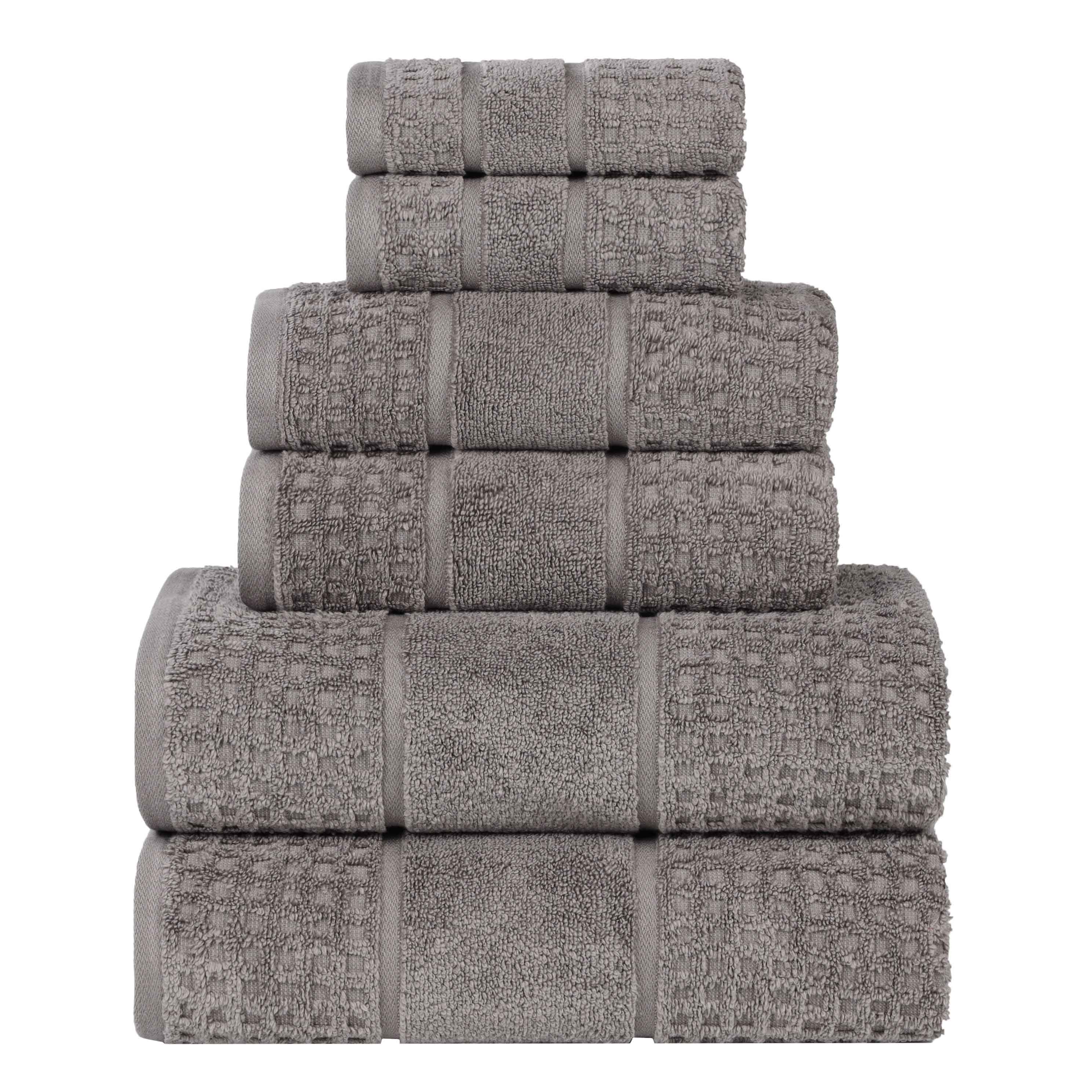 Premium 6-Piece Zero Twist Cotton Waffle Towel Set - Ultra Soft & Absorbent Honeycomb Weave Bath Towels for Spa, Gym & Luxury Home Use