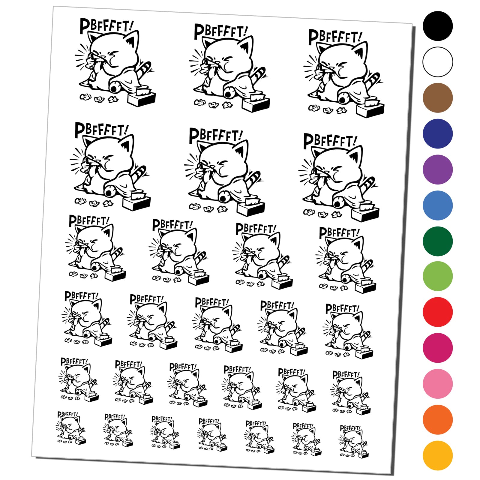 Cute Waterproof Fake Temporary Tattoo for Sick Cat with Runny Nose - Black Body Art Stickers (1 Sheet) - Perfect for Pet Lovers, Halloween Costumes, and Funny Party Accessories