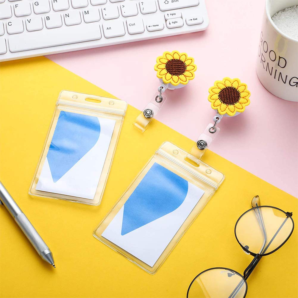 **GORGECRAFT 2 Pack Sunflower Nursing Badge Reel Holder - Retractable ID Badge Holder with Alligator Clip & Reinforced Strap - Clip-On Card Holder for Nurses, Volunteers, Doctors & Healthcare Workers - Perfect for Hospitals, Clinics & Workplaces**