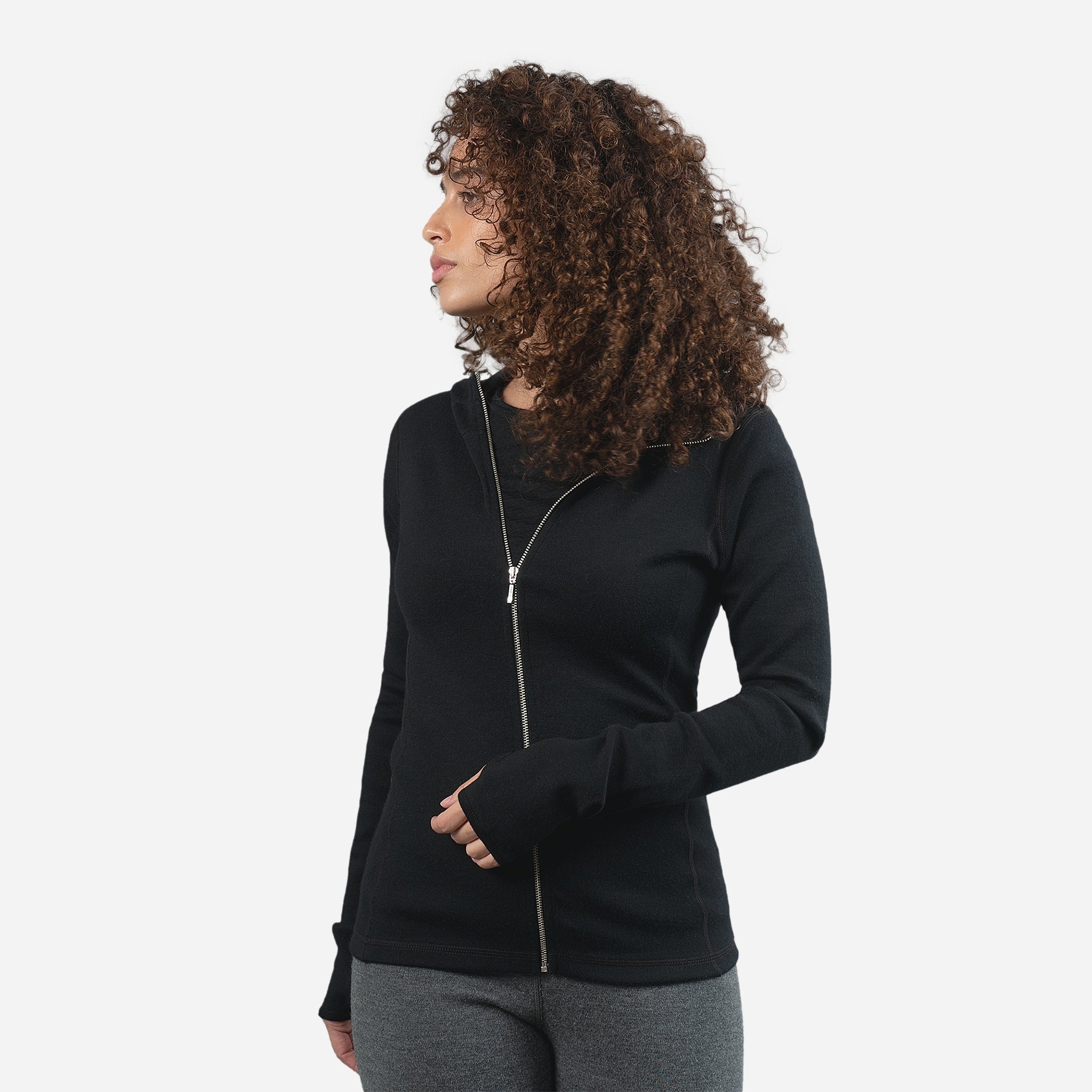 Women's Alpaca Wool Hoodie Jacket - 420 Midweight Full Zip Fleece Pullover for Outdoor Hiking & Winter Travel - Cozy Warm Sweatshirt for Casual Wear