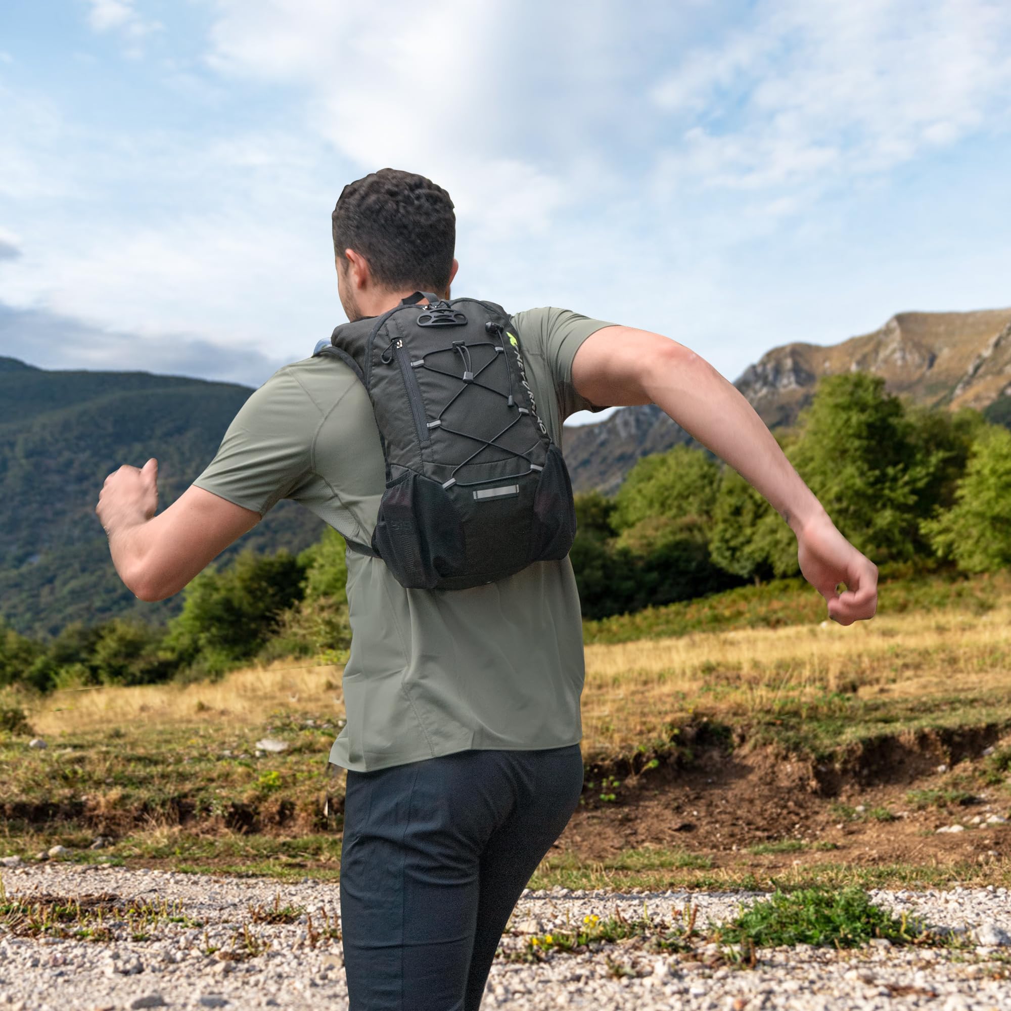 Lightweight Hydration Backpack with 2L Water Bladder - Running Cycling Hiking Daypack for Men & Women - Perfect for Outdoor Adventures, Marathons and Music Festivals