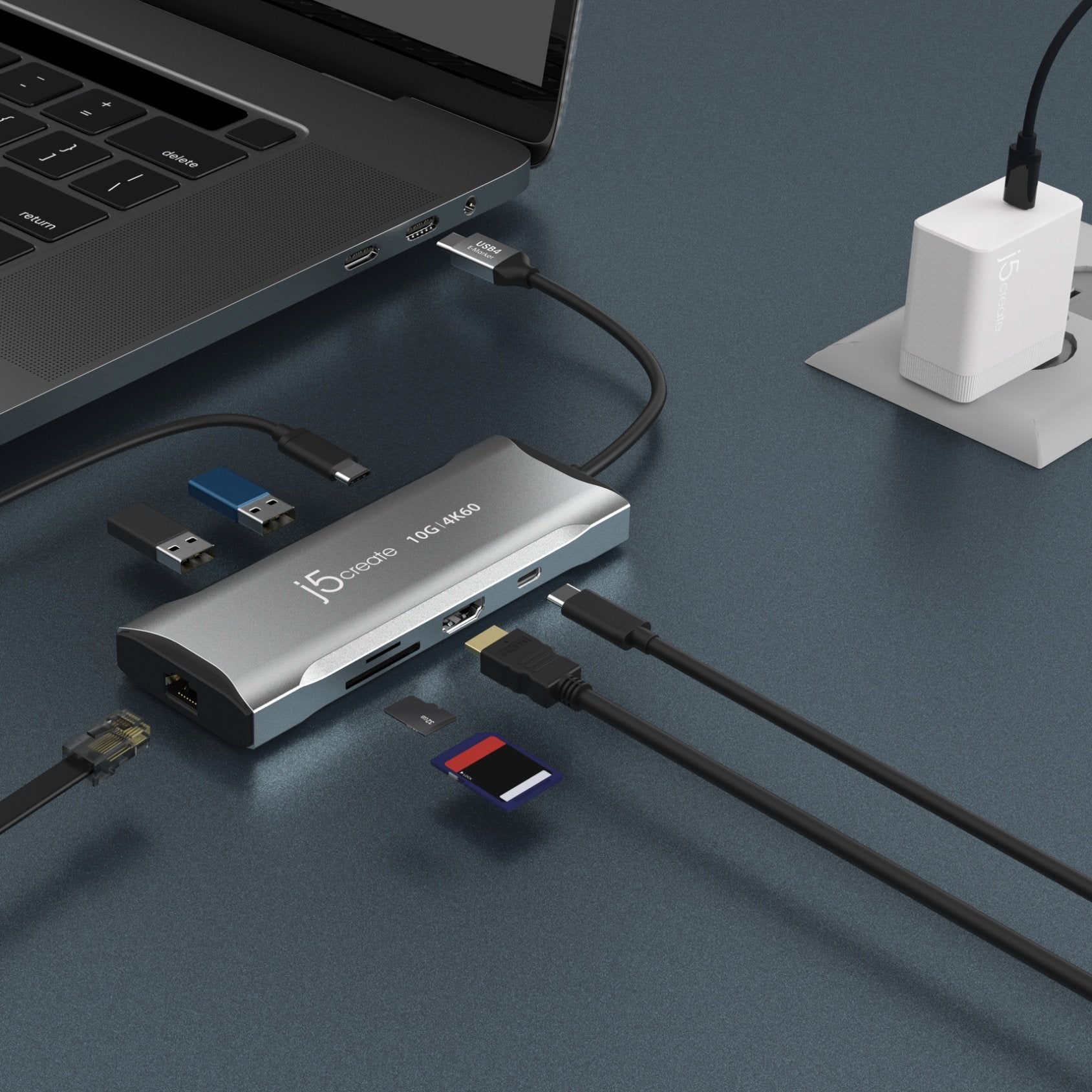 4K60 Elite USB C® 10Gbps Mini Dock - Portable USB C Hub with HDMI, Ethernet & USB Ports for MacBook Pro, Dell XPS, Surface Pro - Perfect for Home Office, Gaming & Video Editing