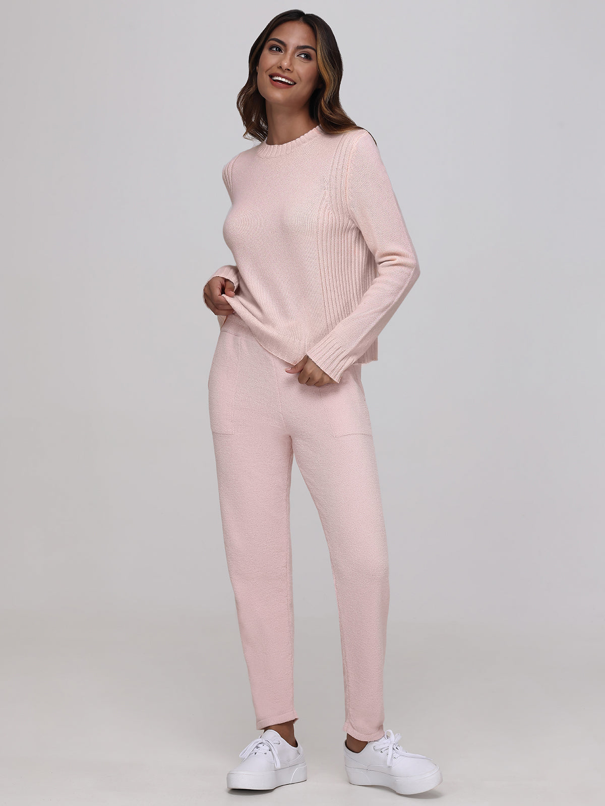 Ellie Cashmere Crewneck Sweater for Women - Soft & Warm Winter Pullover - Perfect for Office, Travel & Casual Outfits
