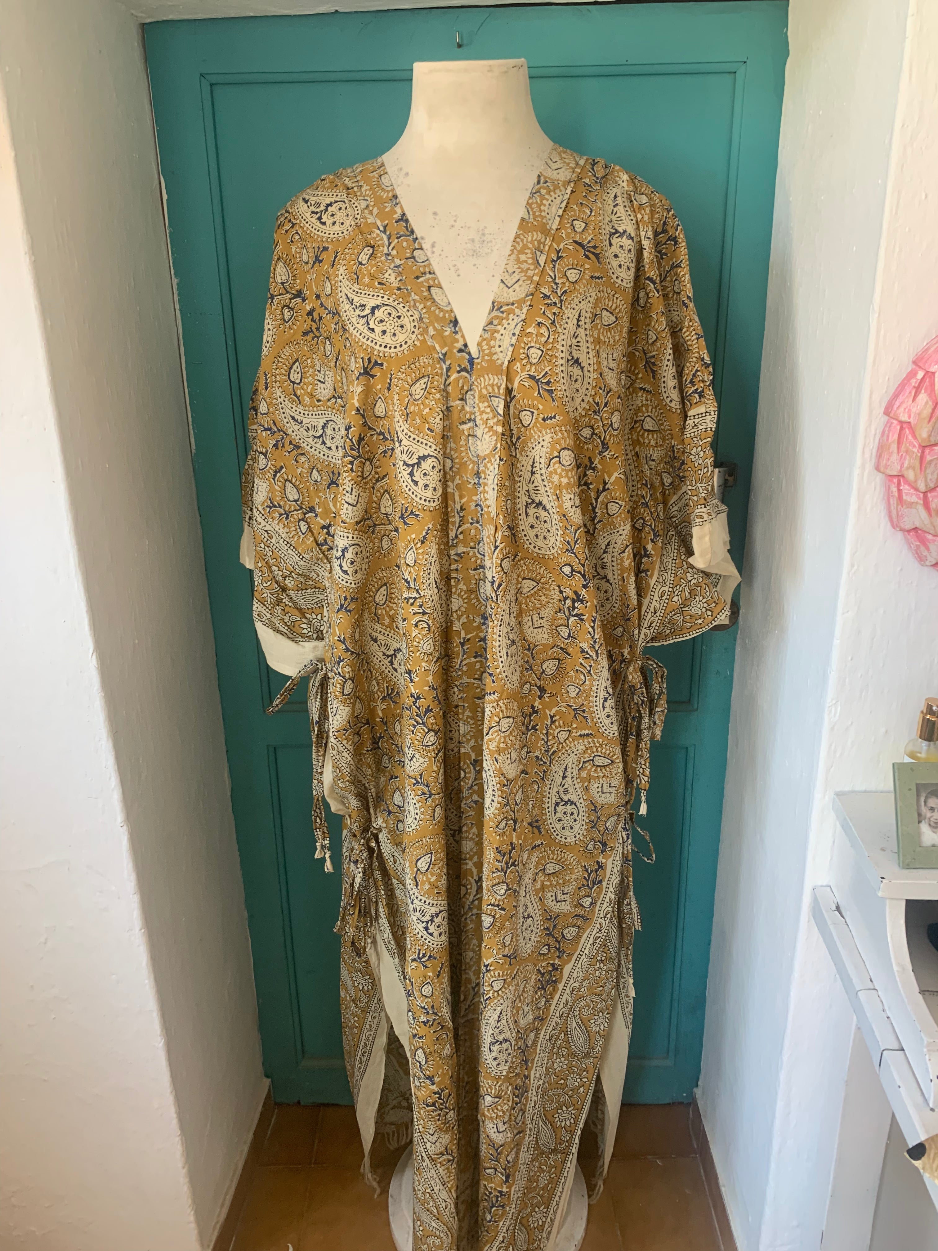 Flori Kaftan Dress for Women - Flowy Boho Maxi Dress with Embroidery, Beach Cover Up, Summer Vacation Outfit - Perfect for Beach Parties, Resort Wear, and Casual Day Out
