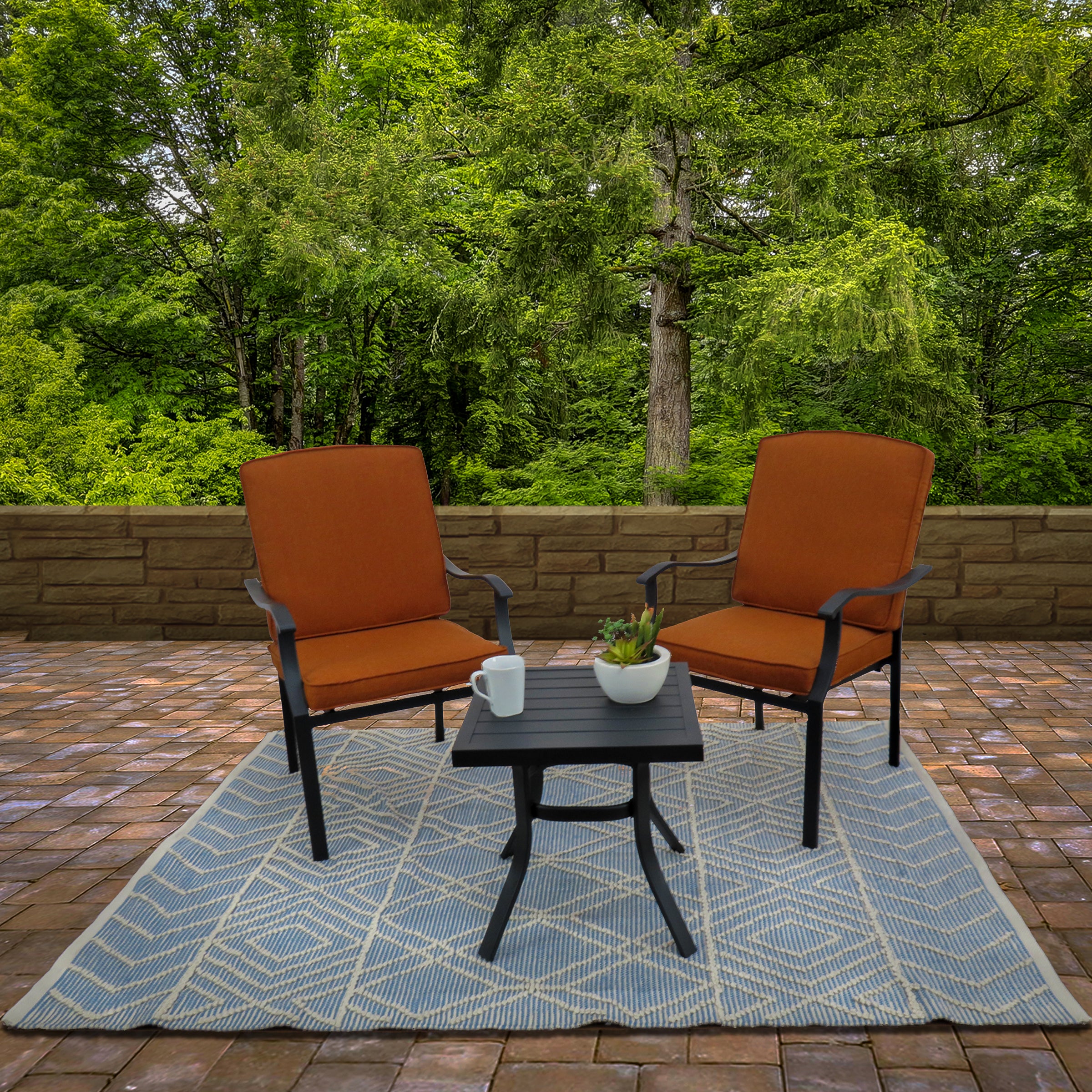 4x6 ft. Cloud Blue Hand Woven Outdoor Rug - Waterproof & Durable for Patio, Deck, Poolside - Perfect for Garden, Backyard, and Beach House Decor