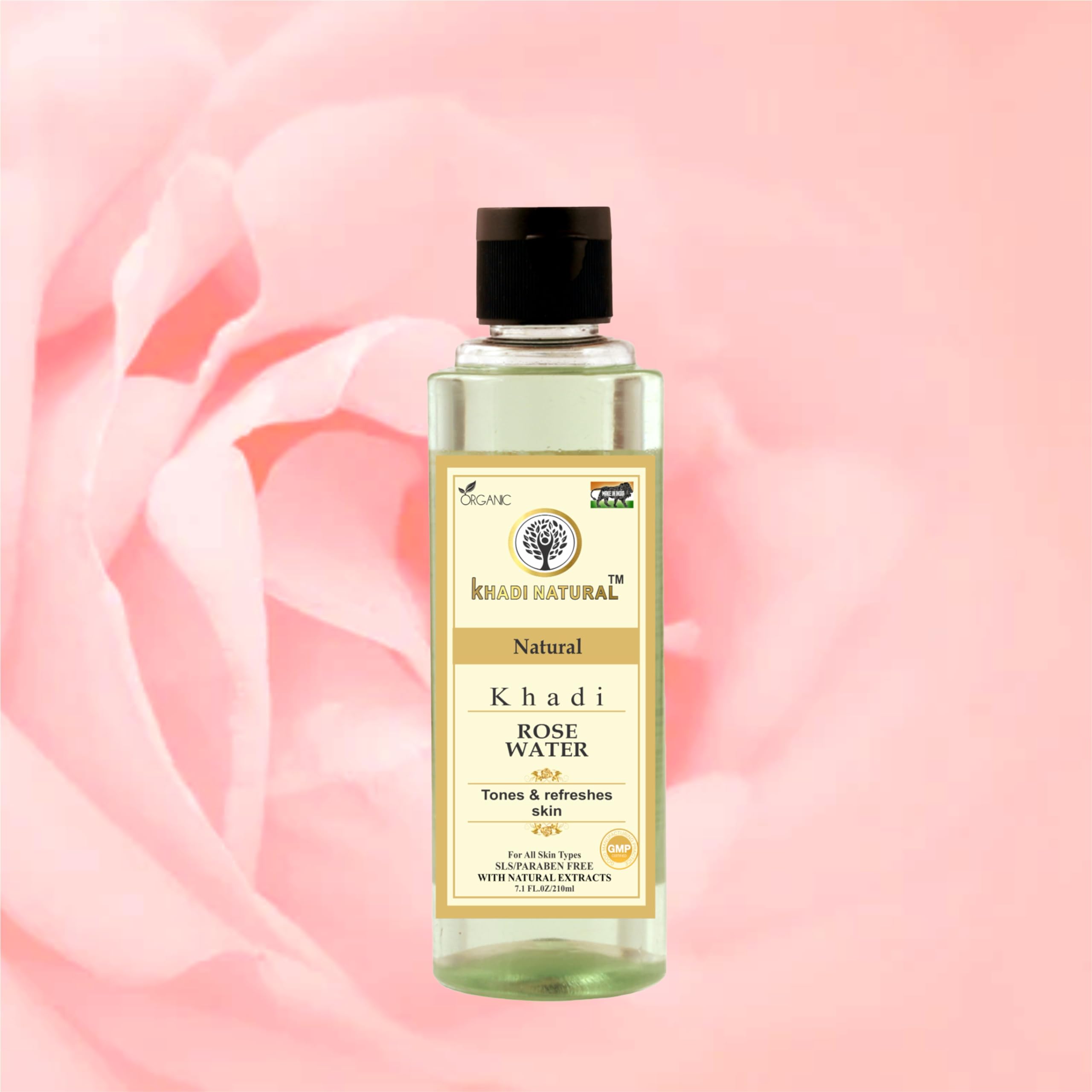 KHADI NATURAL Rose Water Herbal Skin Toner - 210ml (Pack of 5) | Alcohol-Free Facial Mist for Hydration & Glow | Perfect for Daily Skincare, Makeup Setting & Summer Refreshment
