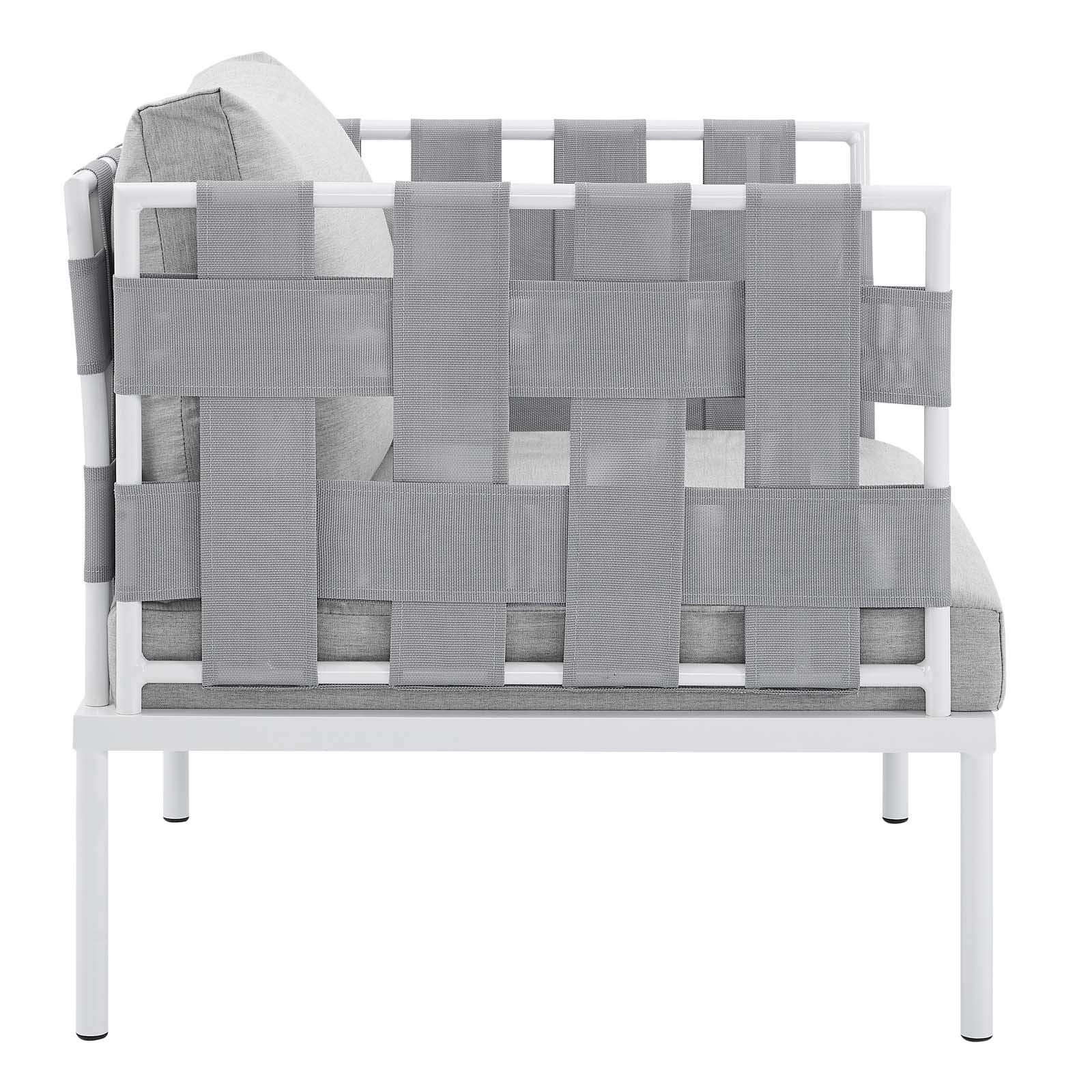 Modway Harmony Outdoor Patio Aluminum Armchair - Durable Gray Aluminum Frame, Weather-Resistant, Comfortable Seating for Garden, Poolside & Backyard Relaxation