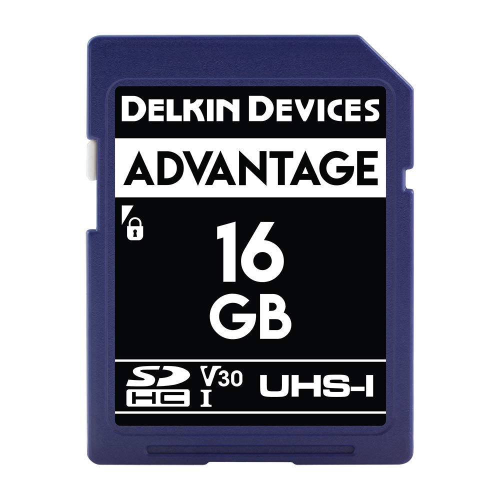 Delkin Devices 16GB Advantage SDHC UHS-I U3/V30 High-Speed Memory Card - Shockproof, Waterproof, X-Ray Proof for 4K UHD & Full HD Cameras | Perfect for DSLR, Mirrorless, Action Cameras & Drones