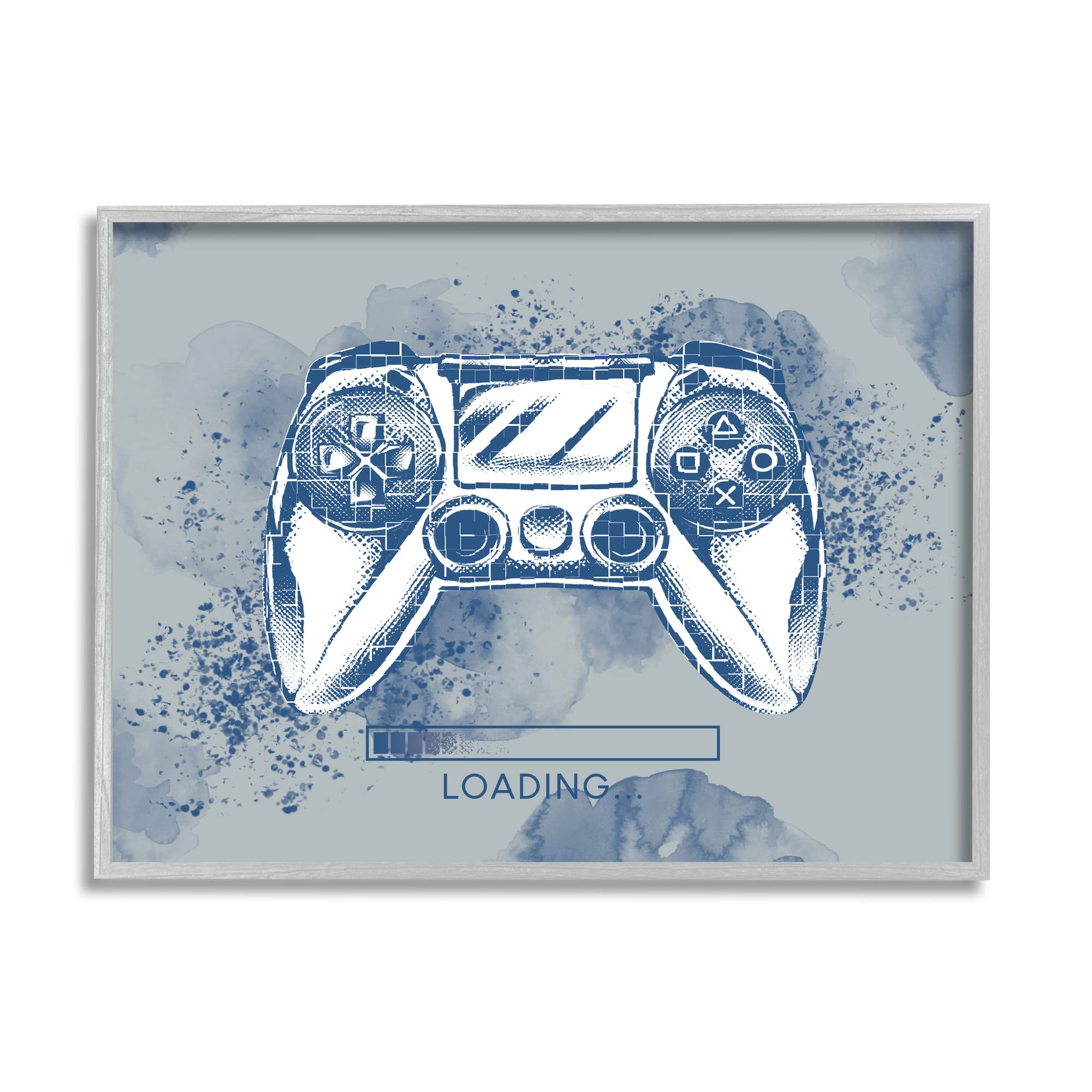 Stupell Industries Retro Gaming Controller Wall Art - Blue Speckled Loading Symbol Design by Ziwei Li | Perfect for Gamers' Room Decor & Gamer Gift Ideas