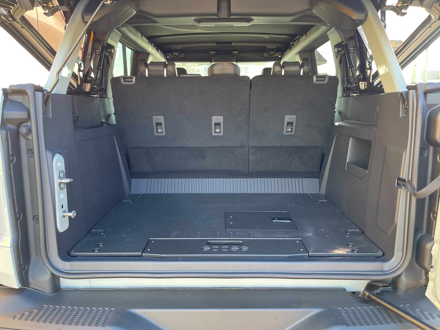2021-2023 Ford Bronco 4-Door Rear Plate System by Goose Gear - Durable Cargo Organizer for Camping & Off-Road Adventures