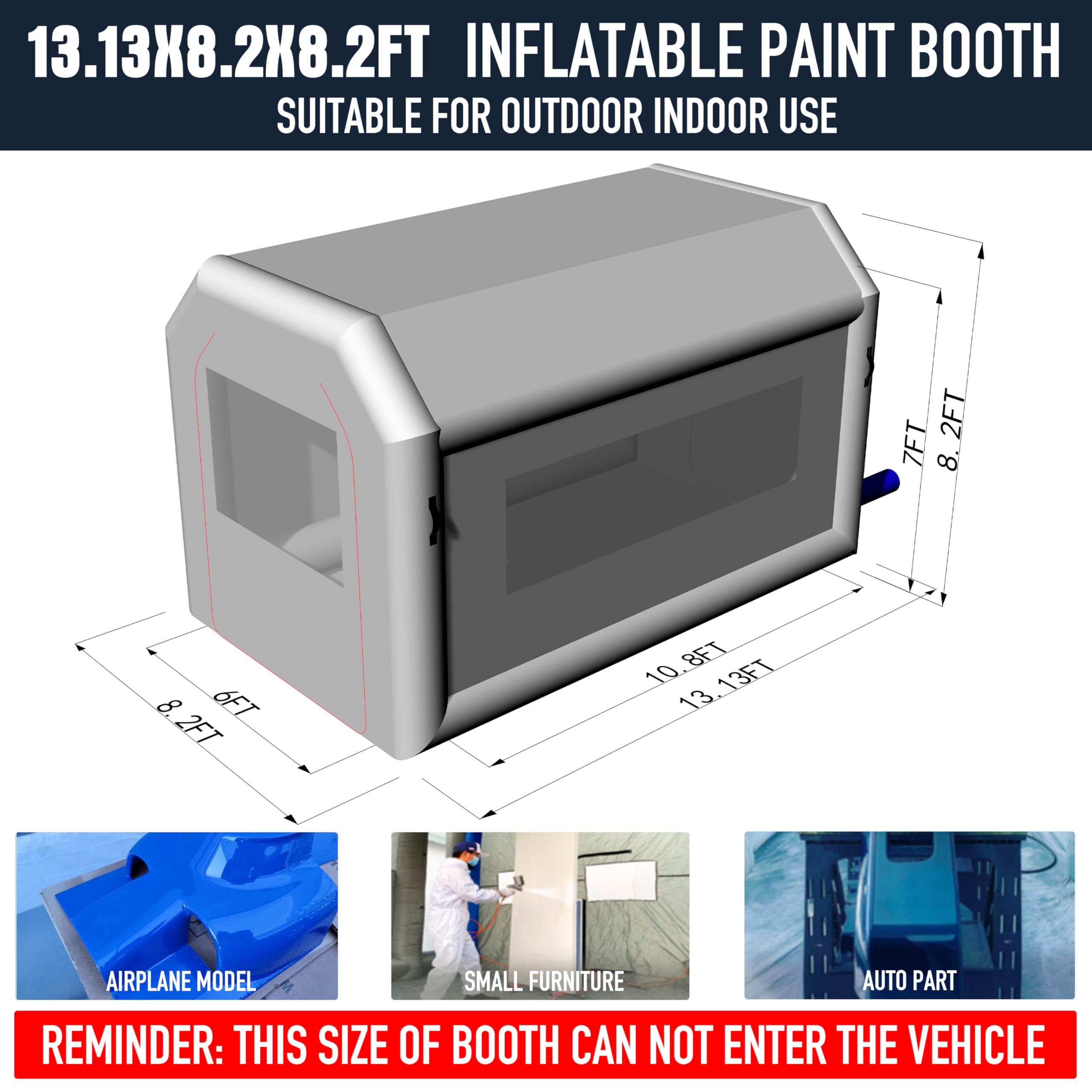 Portable Inflatable Paint Booth Tent - 550W Blower & Air Filter System for Spray Painting | DIY Auto, Furniture & Craft Projects | Dust-Free Painting Solution