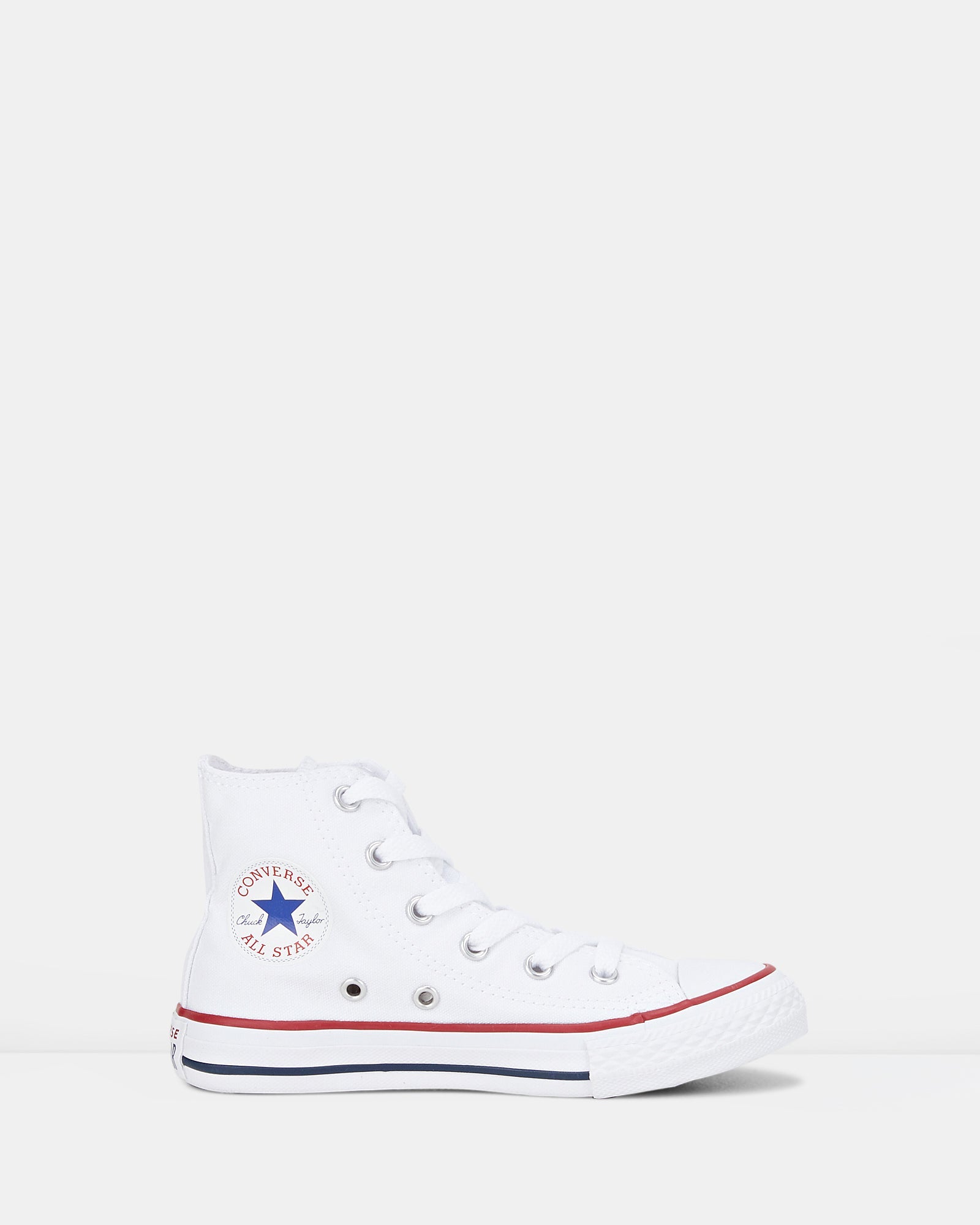 Chuck Taylor All Star Hi Youth White Sneakers - Classic Canvas Shoes for Kids & Teens - Perfect for School, Casual Wear & Sports