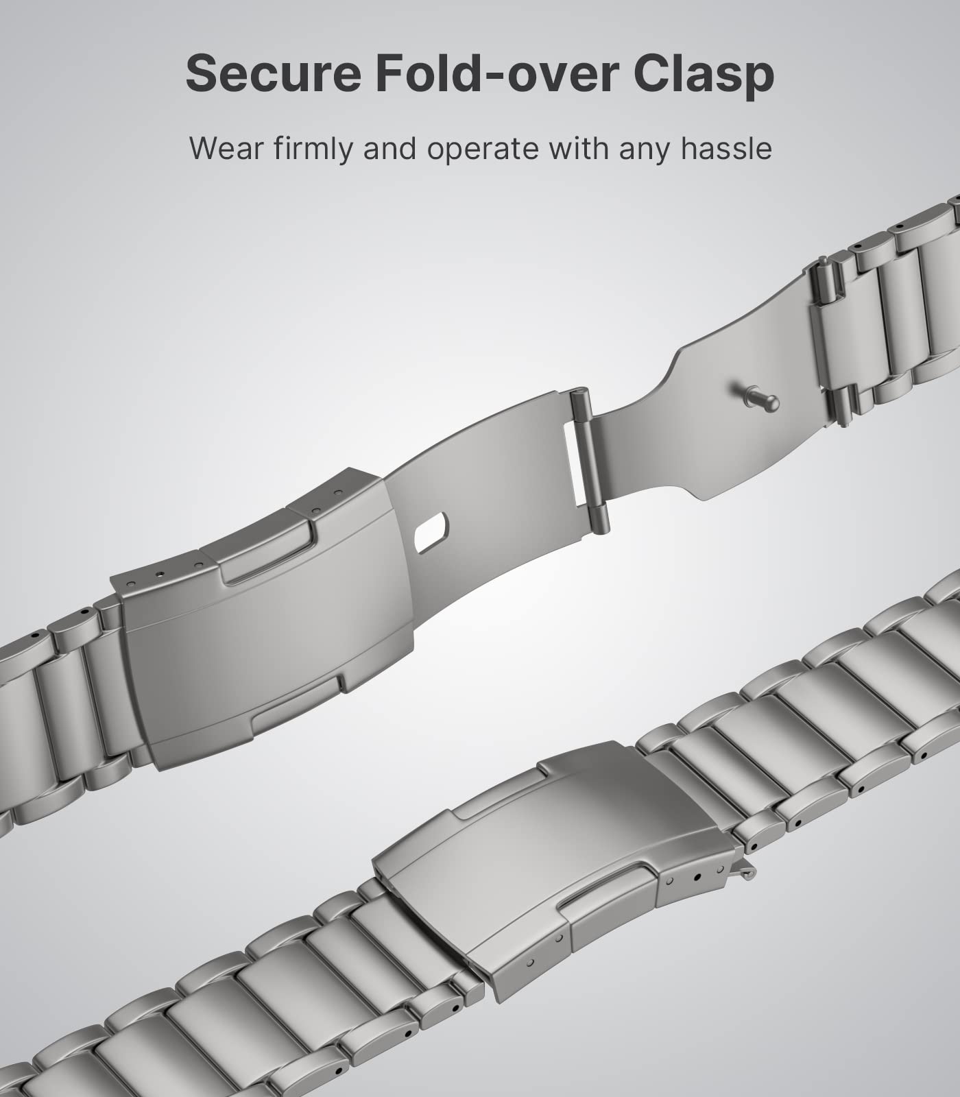 Premium Titanium Apple Watch Band Compatible with Series 10/9/8/7/6/5/4/3/2/1, SE, Ultra 2 - 49mm 46mm 45mm 44mm 42mm - Durable Metal Replacement Strap with Secure Folding Clasp (Silver) | Perfect for Workouts, Business Meetings & Everyday Wear