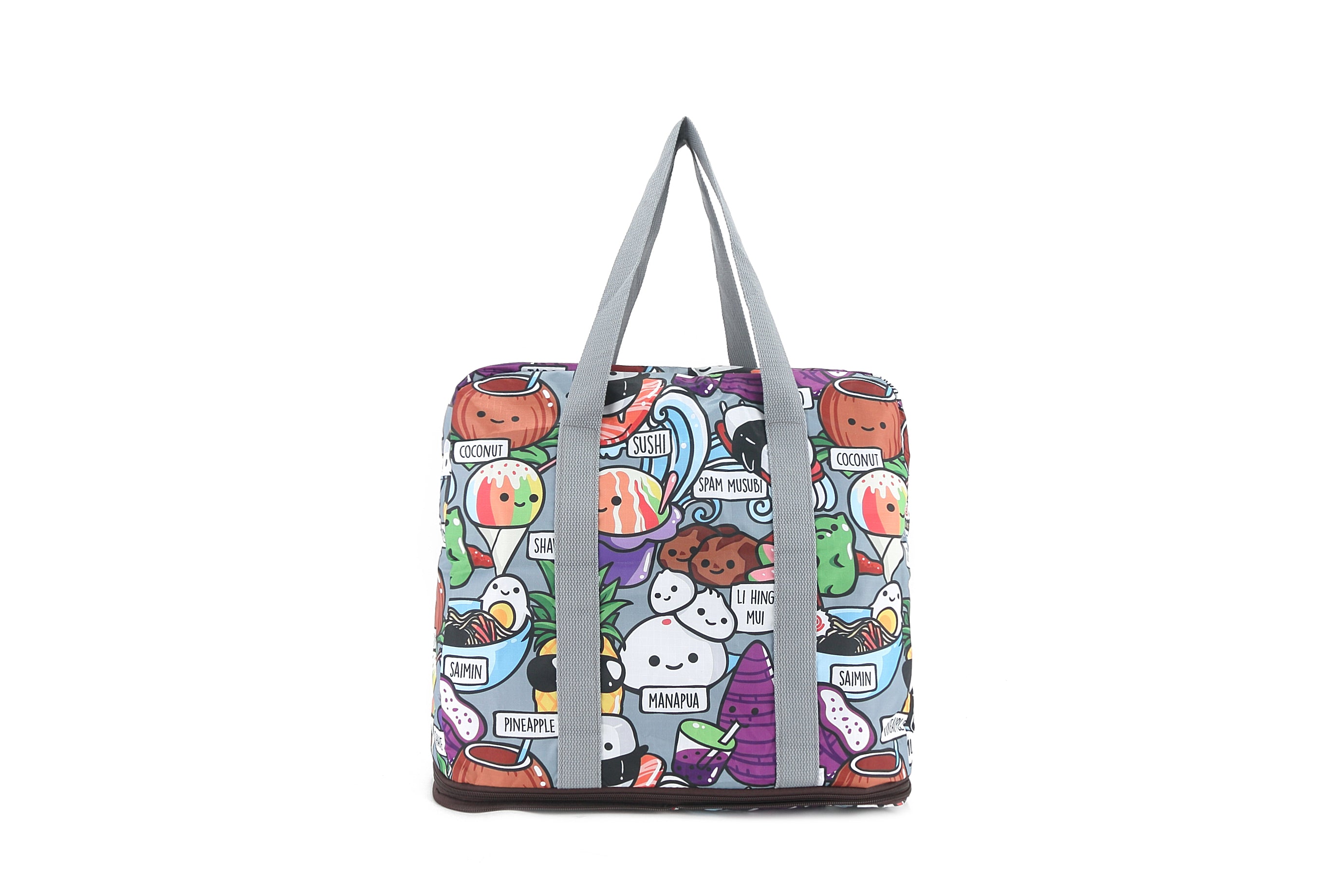 Foldable Duffle Bag for Travel & Gym - Lightweight & Water-Resistant Carry-On Luggage (Sophie Craving Hawaii Grey) - Perfect for Weekend Trips, Sports & Outdoor Adventures