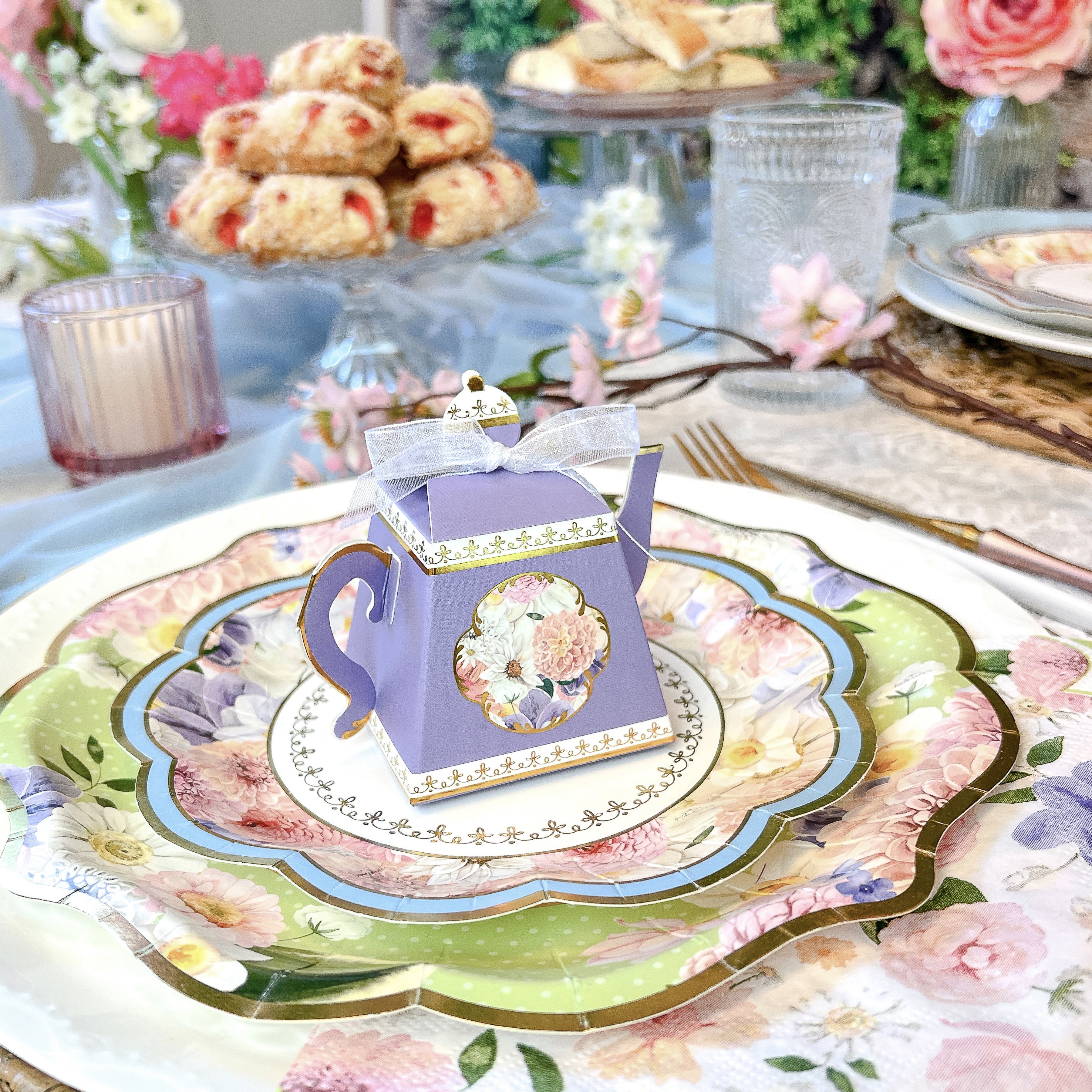 24-Piece Assorted Tea Party Favor Box Set | Elegant Tea Time Gift Boxes for Bridal Showers, Baby Showers & Birthday Parties