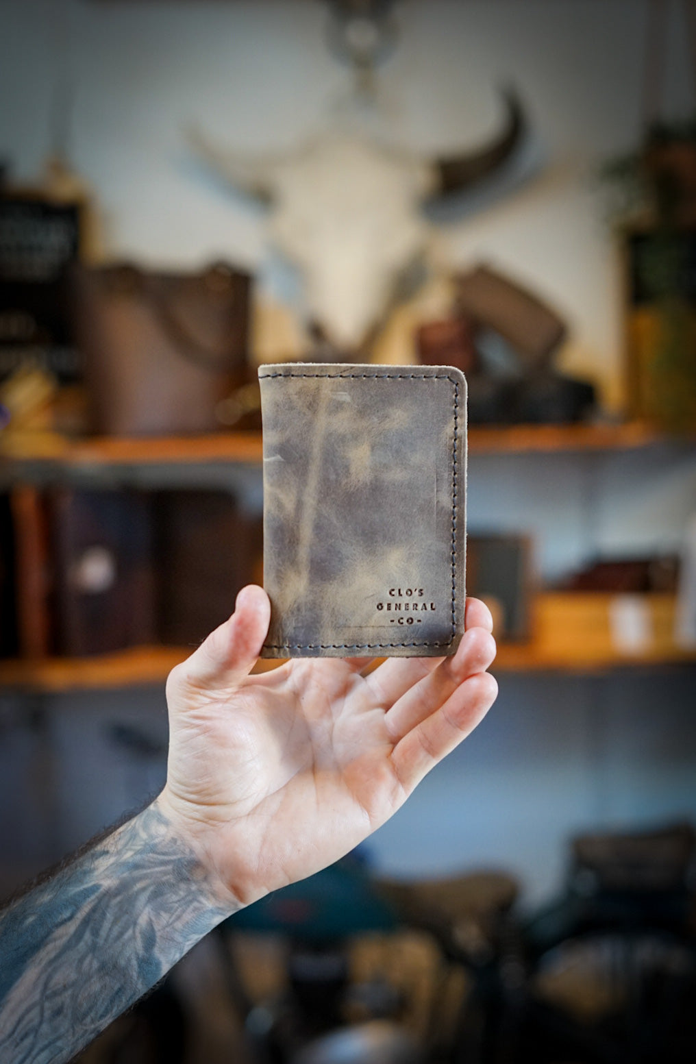 Mini Trucker Wallet for Men - Two Tone Sepia & Flat Black Slim RFID Blocking Bifold Wallet - Perfect for Travel, Daily Use & Minimalist Lifestyle
