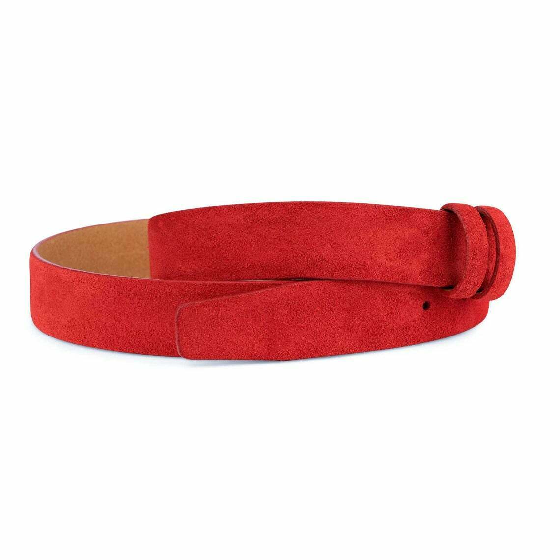 Premium 30mm Red Suede Belt Strap Replacement for Dunhill Belts - 100% Genuine Leather Unisex Accessory - Perfect for Casual, Office & Formal Wear