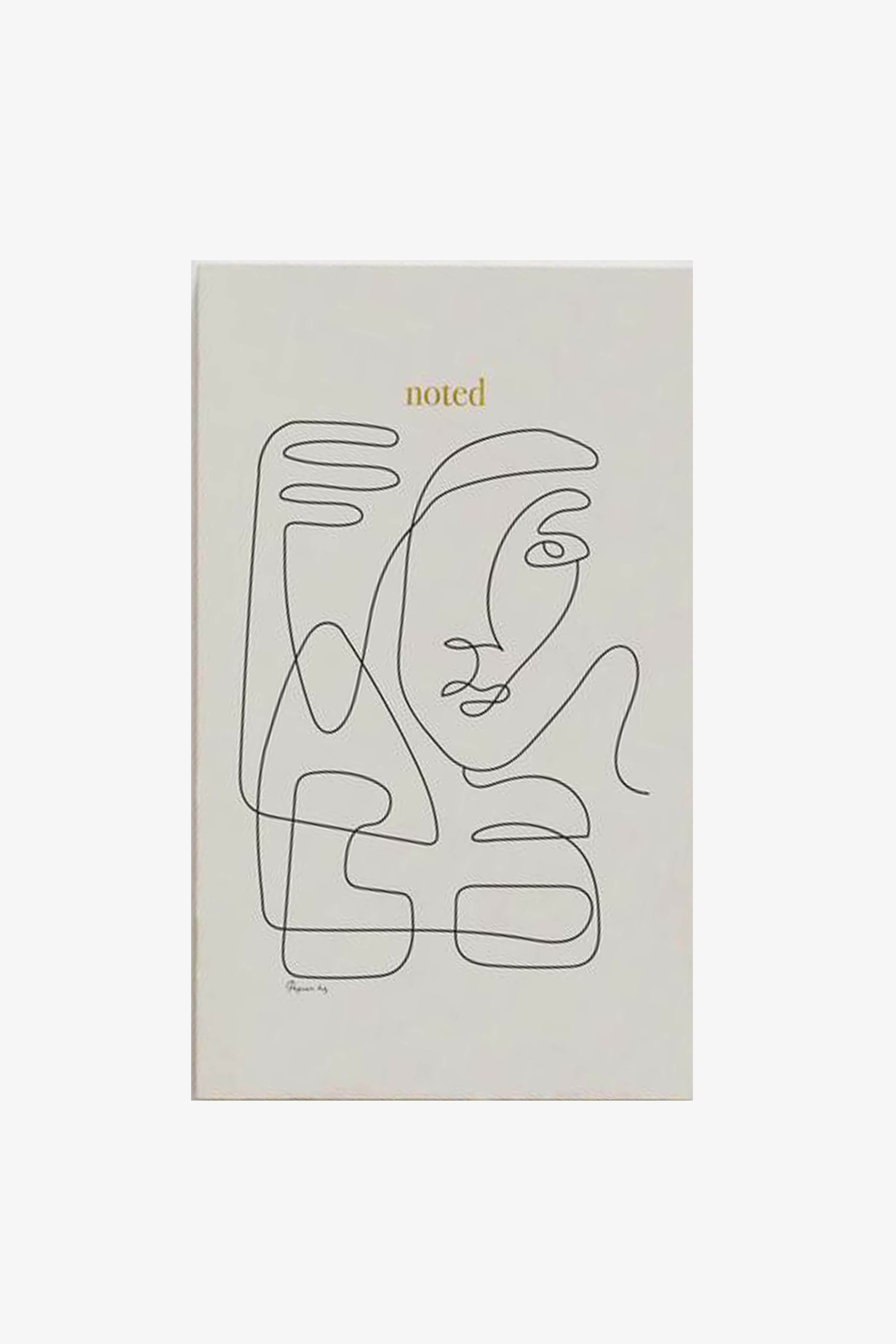 Abstract Face White Notebook - Stylish Journal for Writing, Sketching & Note Taking - Perfect for School, Office & Creative Projects
