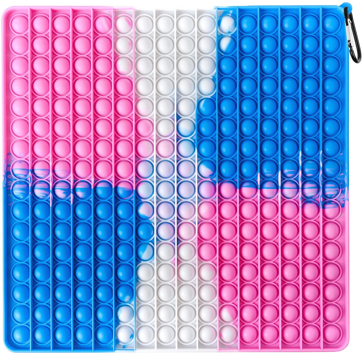 ETASTAY 256 Bubbles Jumbo Pop Fidget Toy - 12 Inch Giant Square Rainbow Stress Reliever, Silicone Sensory Push Bubble Game for Kids & Adults (Blue Pink) - Perfect for Anxiety Relief, Classroom Focus & Office Stress Management