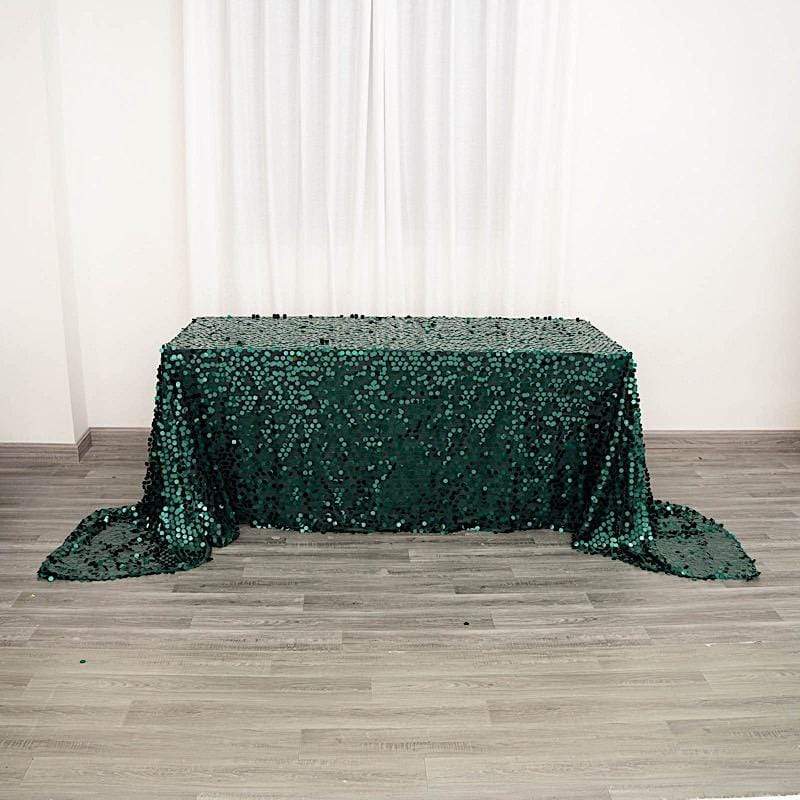 90x156 Inch Large Payette Sequin Rectangular Tablecloth - Elegant Glitter Table Cover for Wedding, Party, and Holiday Decorations