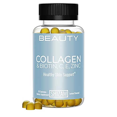 SHIZAM Hydrolyzed Bovine Collagen Gummies with Biotin, Vitamin C, E & Zinc - Hair Growth Supplement for Women, Supports Strong Nails | Alternative to Liquid Drops, Pills & Keratin Shampoo | Perfect for Daily Hair Care & Beauty Routine