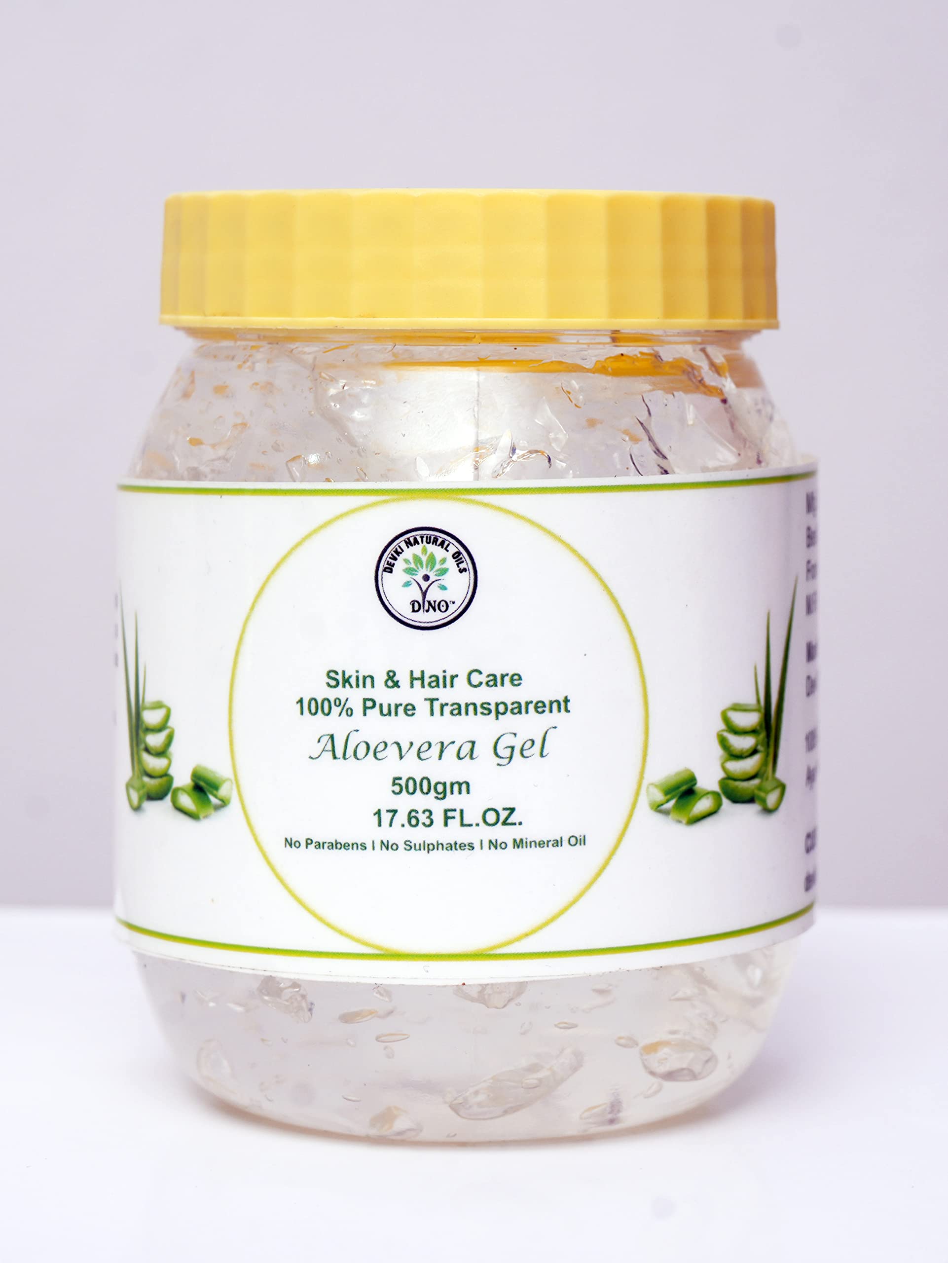 100% Pure Natural Aloe Vera Gel (500g) - Soothing & Hydrating for Sunburn, Dry Skin & Hair Care