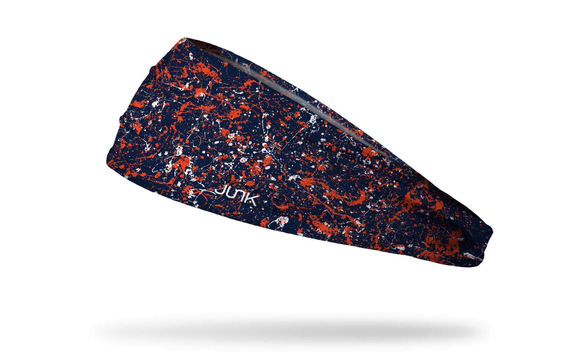 Big Bang Lite Headband - Navy, Orange & White Splatter Design - Perfect for Running, Yoga & Sports Activities