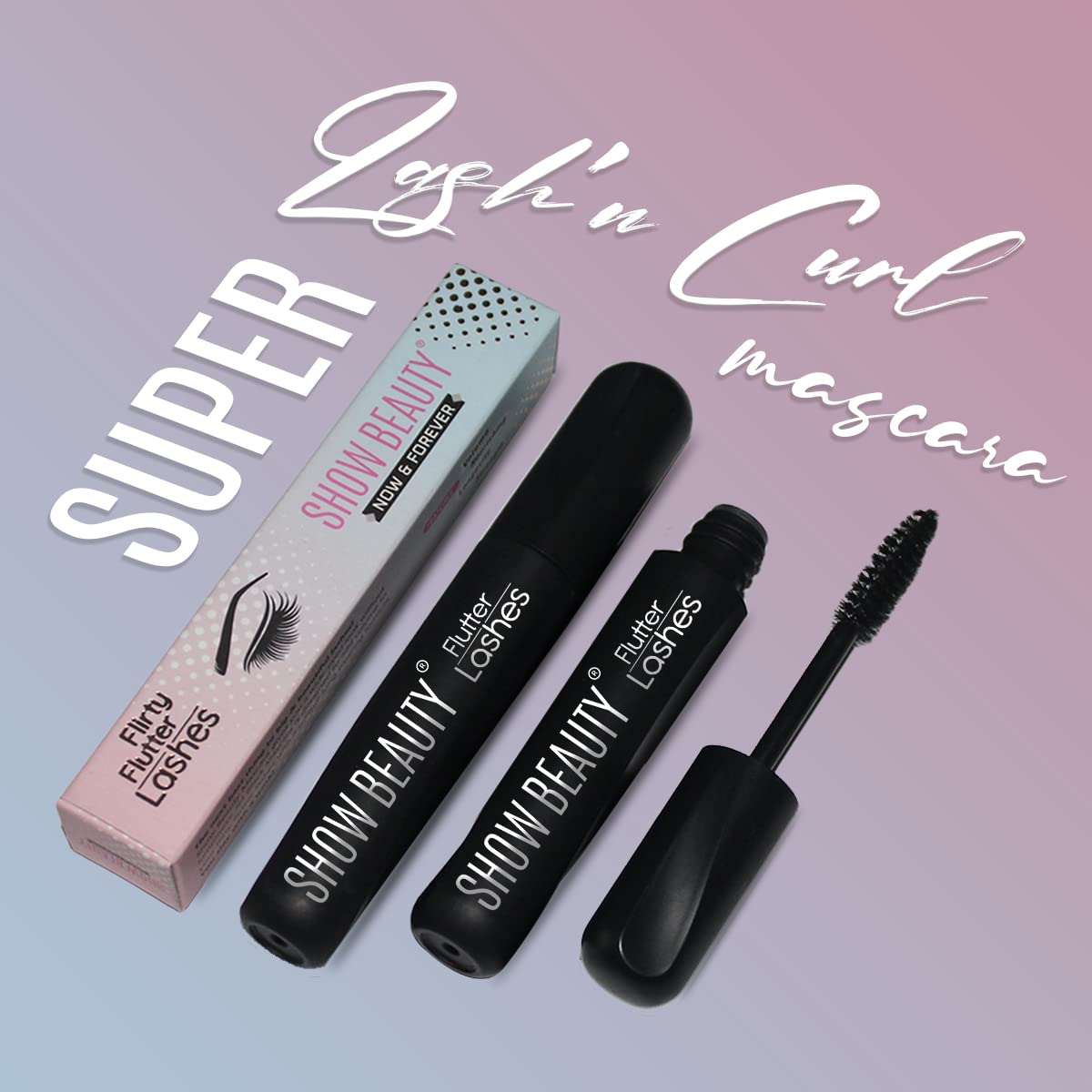 SHOW BEAUTY Waterproof Black Mascara & Eyeliner Combo - Smudge Proof, Matte Finish, Hydrating & Nourishing for Natural Lashes | Perfect for Daily Wear, Night Out & Special Occasions