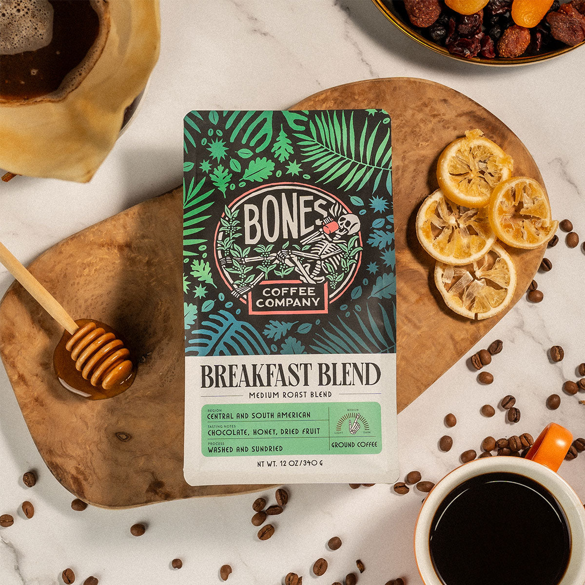Premium Breakfast Blend Coffee | 12oz Whole Bean or Ground | Perfect for Morning Brew & Office Use