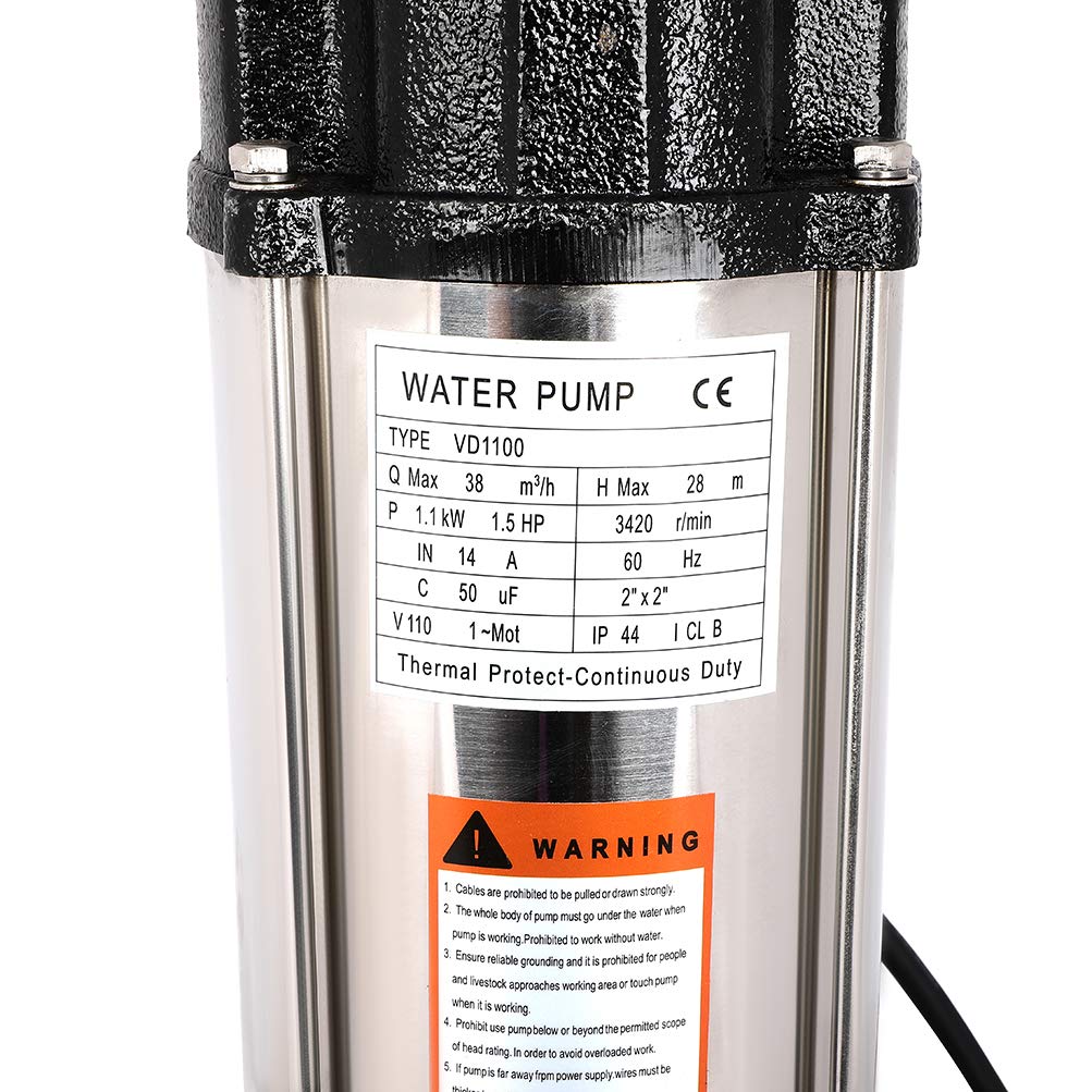 SCITOO 6340GPH 1.5HP Submersible Sump Pump with Cutter Grinder - Cast Iron Sewage Pump with Float Switch - Ideal for Basement Flooding, Industrial Drainage & Wastewater Management