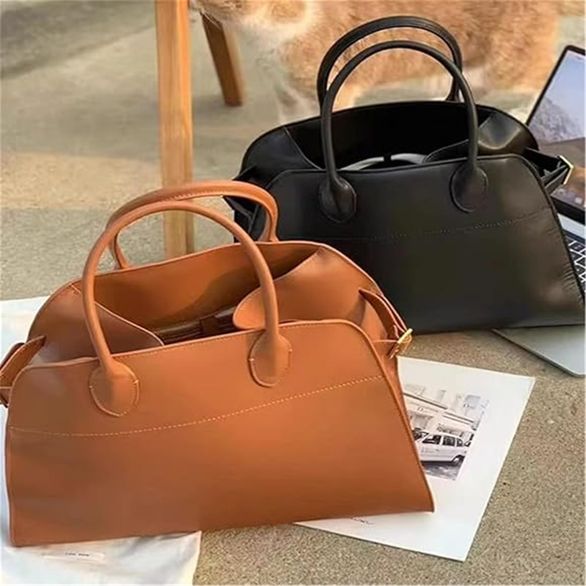 Genuine Leather Tote Bag for Women - Stylish Shopper Handbag, Travel Shoulder Bag, Spacious Work & Weekend Purse | Perfect for Office, Shopping, Beach & Daily Use