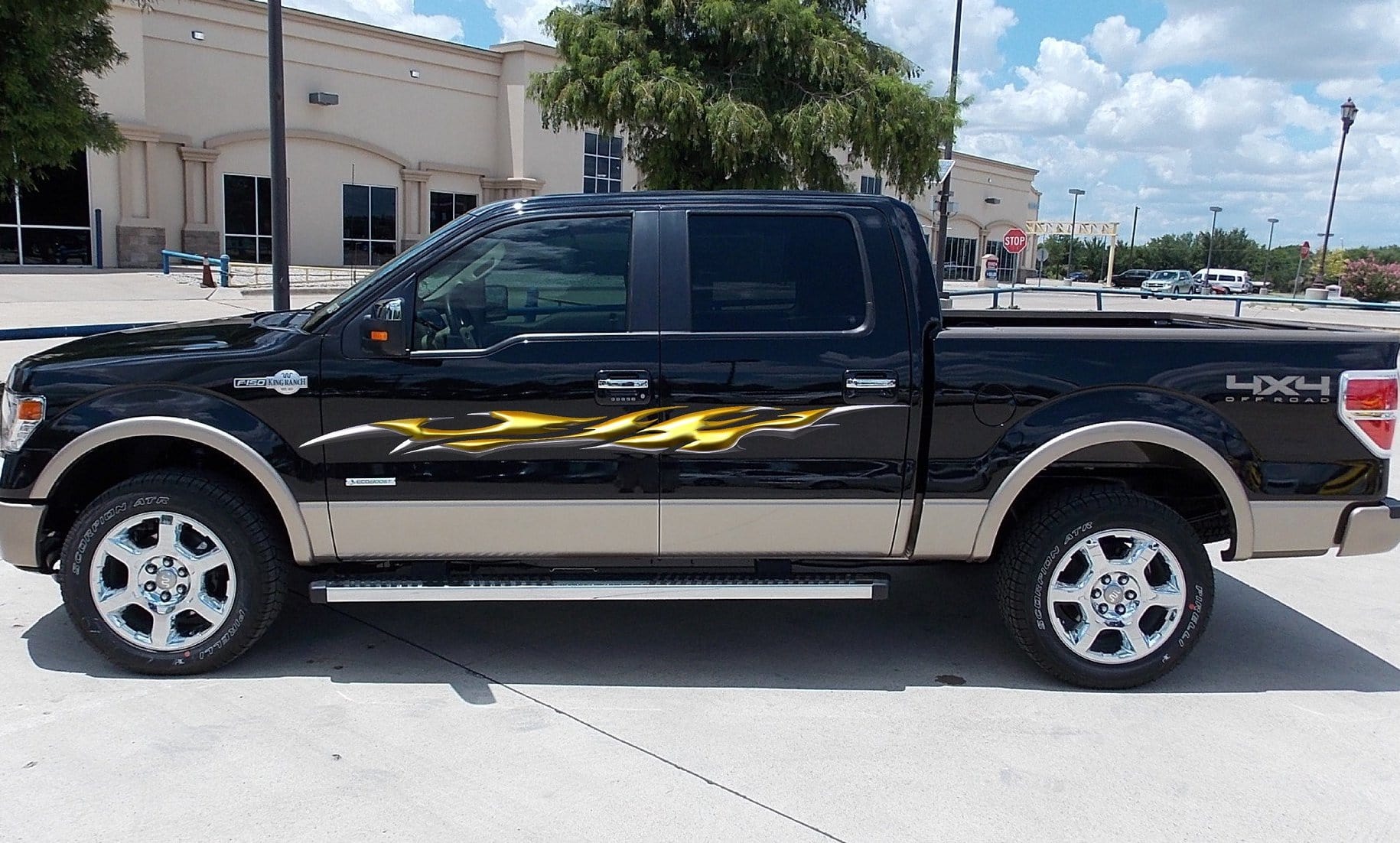 Full Color Flames Vinyl Truck Decal Graphics - Premium Custom Car Stickers for Pickup Trucks & SUVs - Waterproof & UV Resistant - Easy to Apply & Remove - Perfect for Personalization & Off-Road Adventures