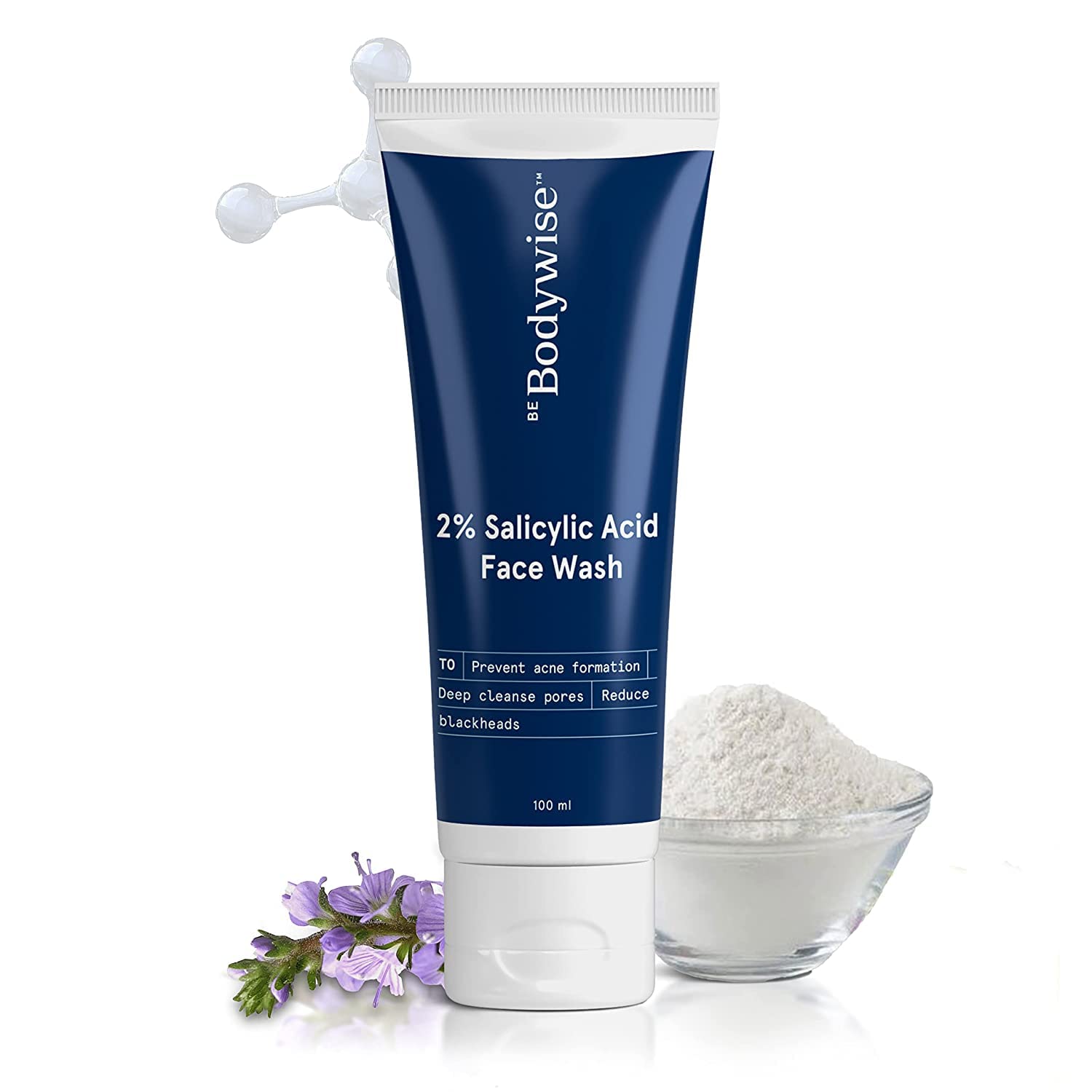Dermatologist-Developed 2% Salicylic Acid Face Wash for Women - Deep Cleansing Acne Treatment & Pore Minimizer (100ml) | Perfect for Daily Skincare Routine & Acne-Prone Skin